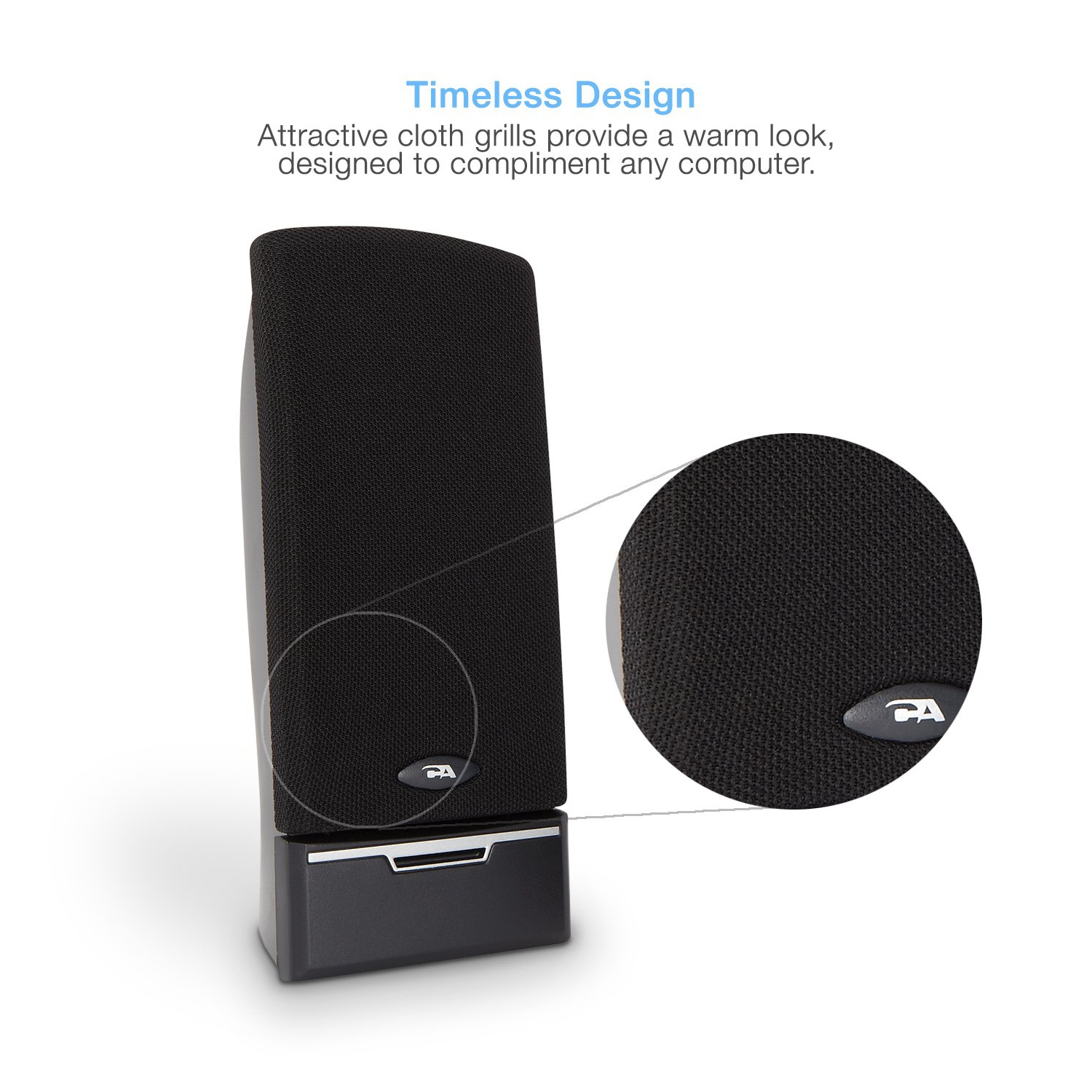 Cyber Acoustics 4 Watt 2.0 Computer Speaker System- Black