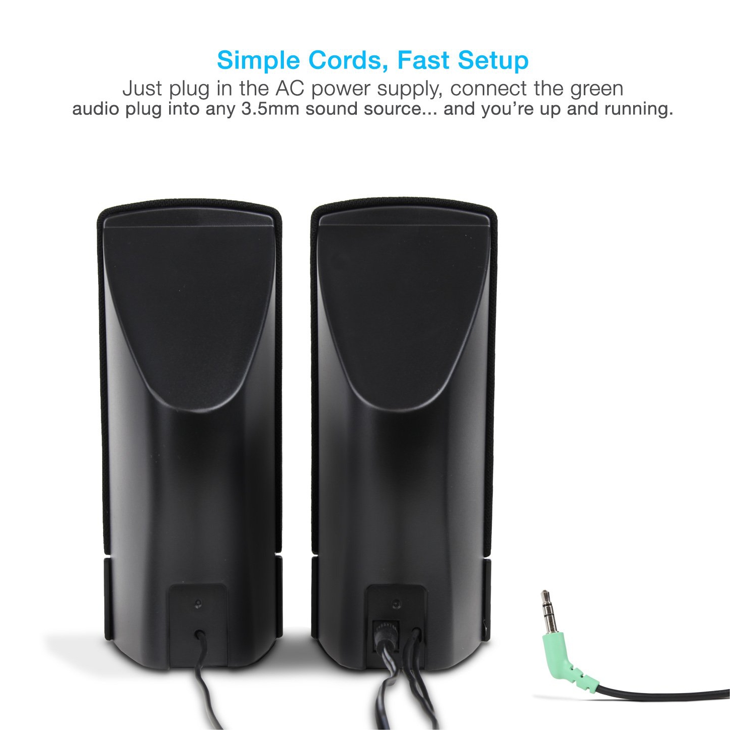 Cyber Acoustics 4 Watt 2.0 Computer Speaker System- Black