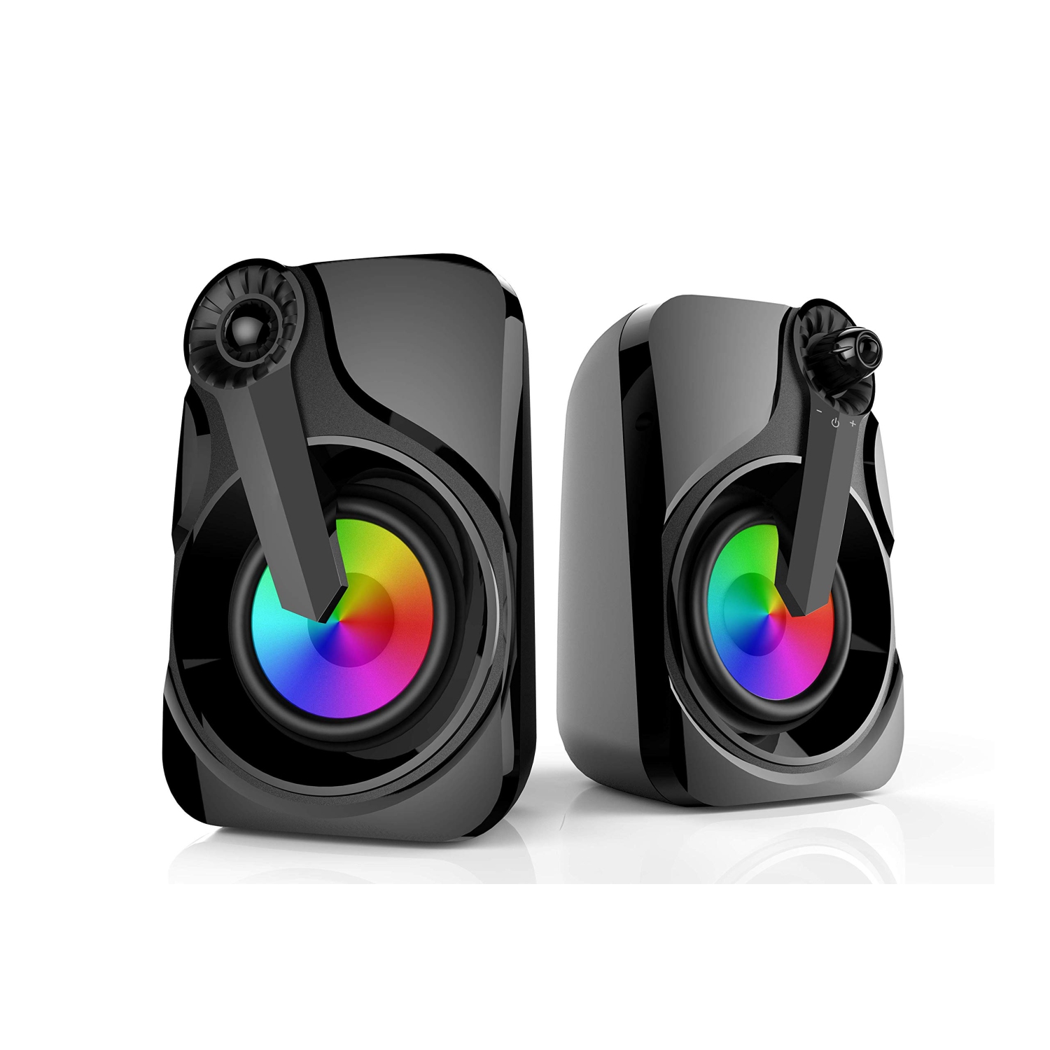 Computer Speakers, Marboo 2.0 3.5mm Jack USB Powered Multimedia Desktop, Windows, Laptop, Tablets, Smartphone, PC Black