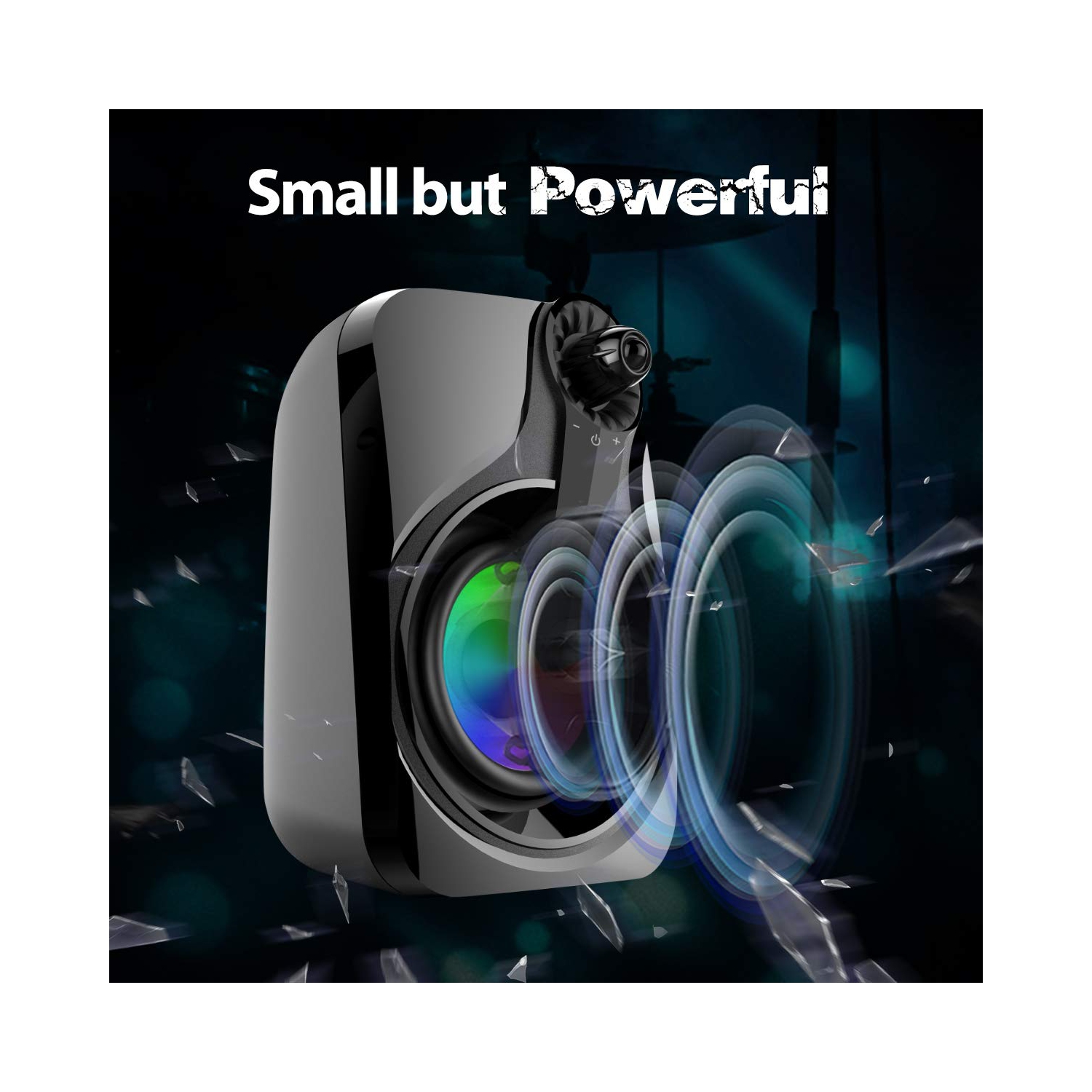 Computer Speakers, Marboo 2.0 3.5mm Jack USB Powered Multimedia Desktop, Windows, Laptop, Tablets, Smartphone, PC Black