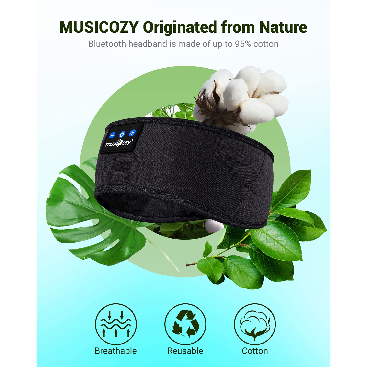 Sleep Headphones Bluetooth 5.2 Headband, Sports Wireless Earphones Sweat Resistant Earbuds Sleeping Headphone with Ultra-Thin HD Stereo Speaker for