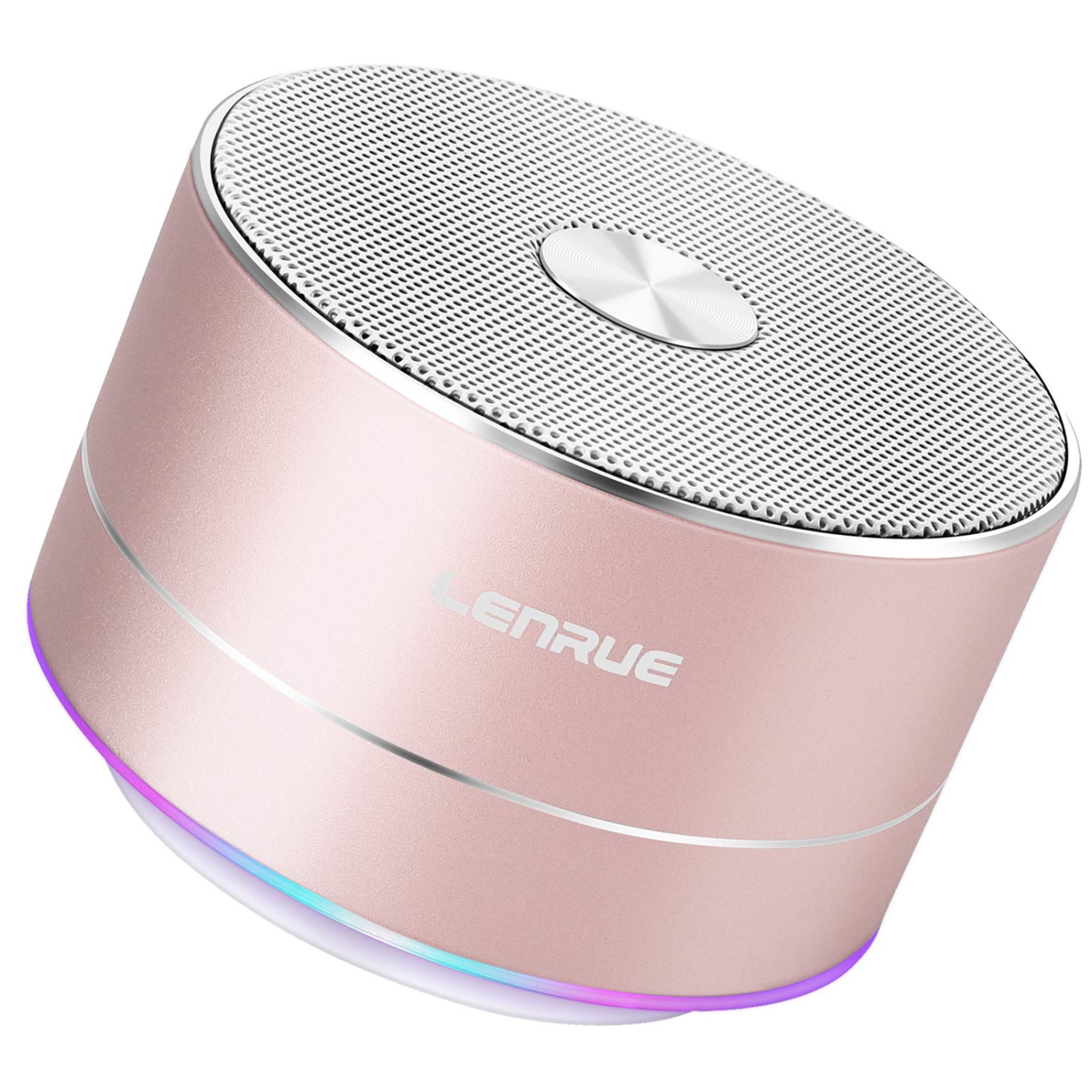 Portable Wireless Bluetooth Speaker with Built-in-Mic,Handsfree Call,AUX Line,TF Card,HD Sound and Bass for iPhone Ipad Android Smartphone and More(Rose Gold)
