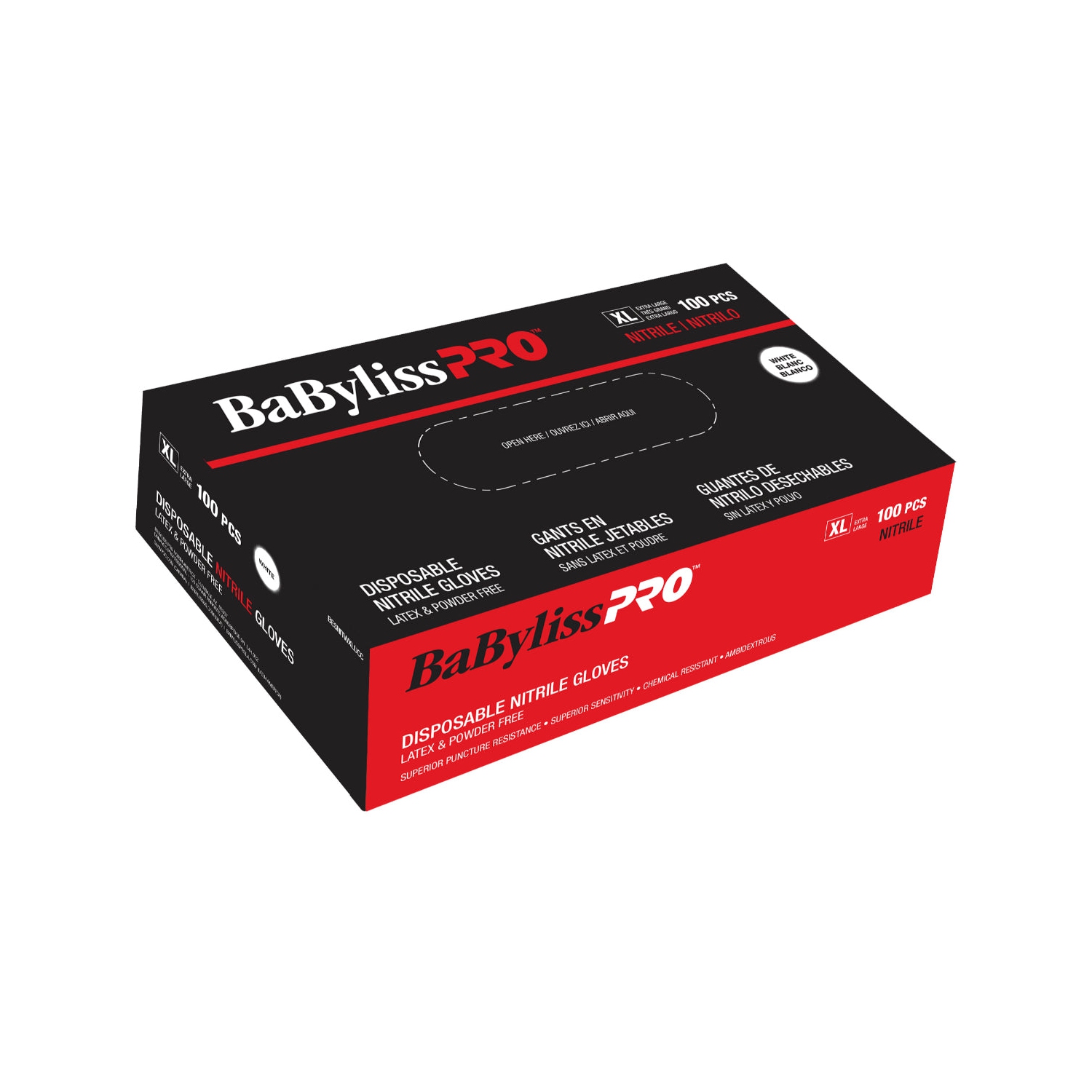 BaBylissPRO Disposable Nitrile Gloves, Extra-Large – Box of 100