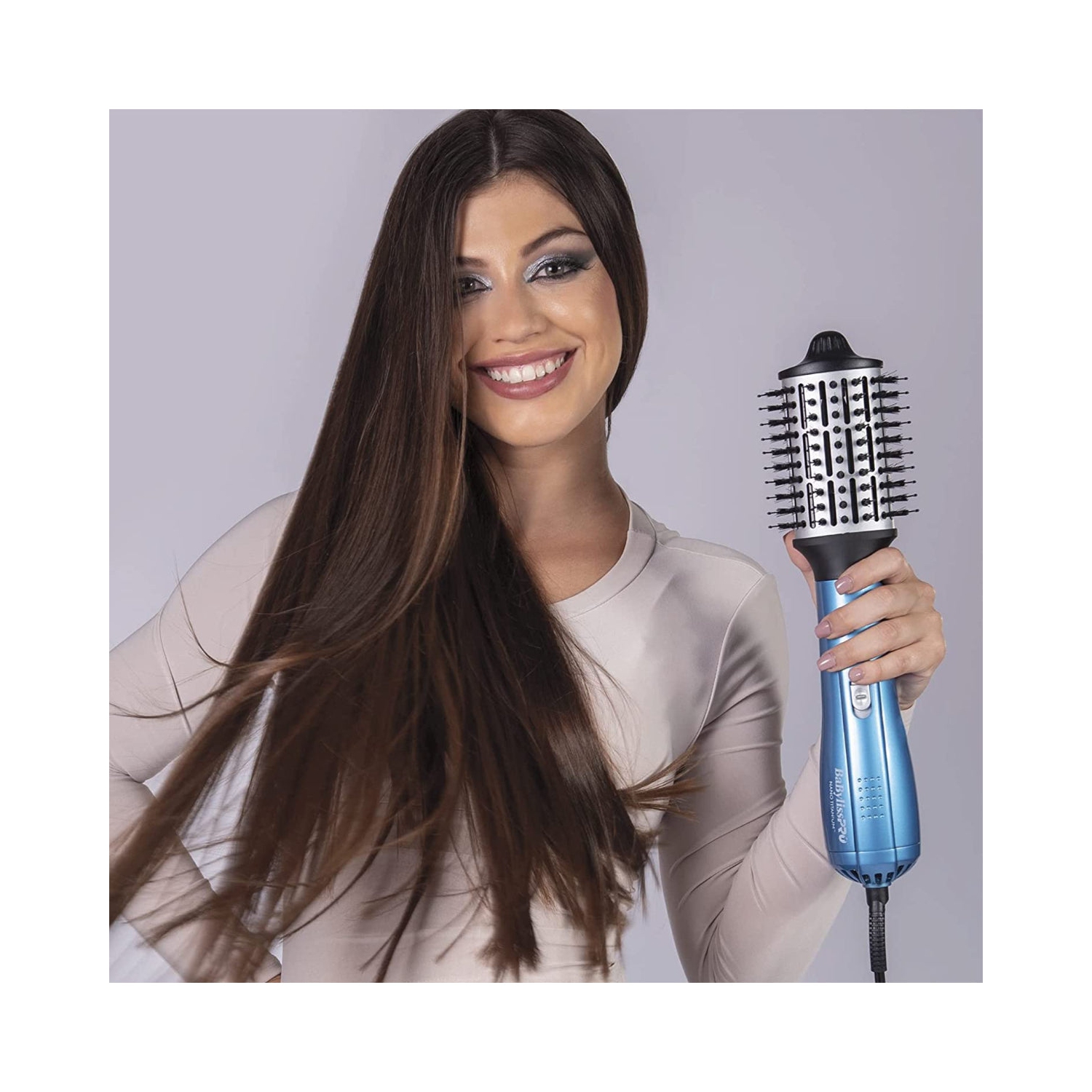 BaBylissPRO Nano Titanium Oval Ionic Hot Air Brush, 3"