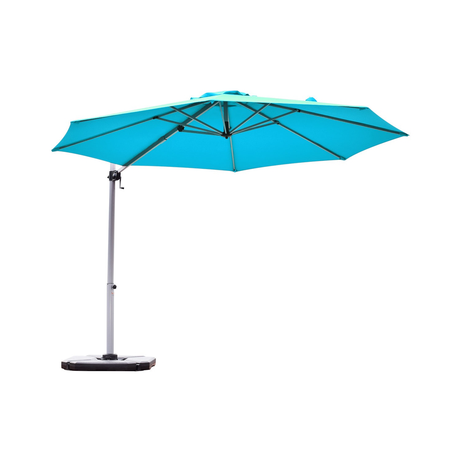 Topbuy 11' Market Umbrella Outdoor Patio Square Offset w/Base Burgundy/Brick Red/Beige/Blue/Tan