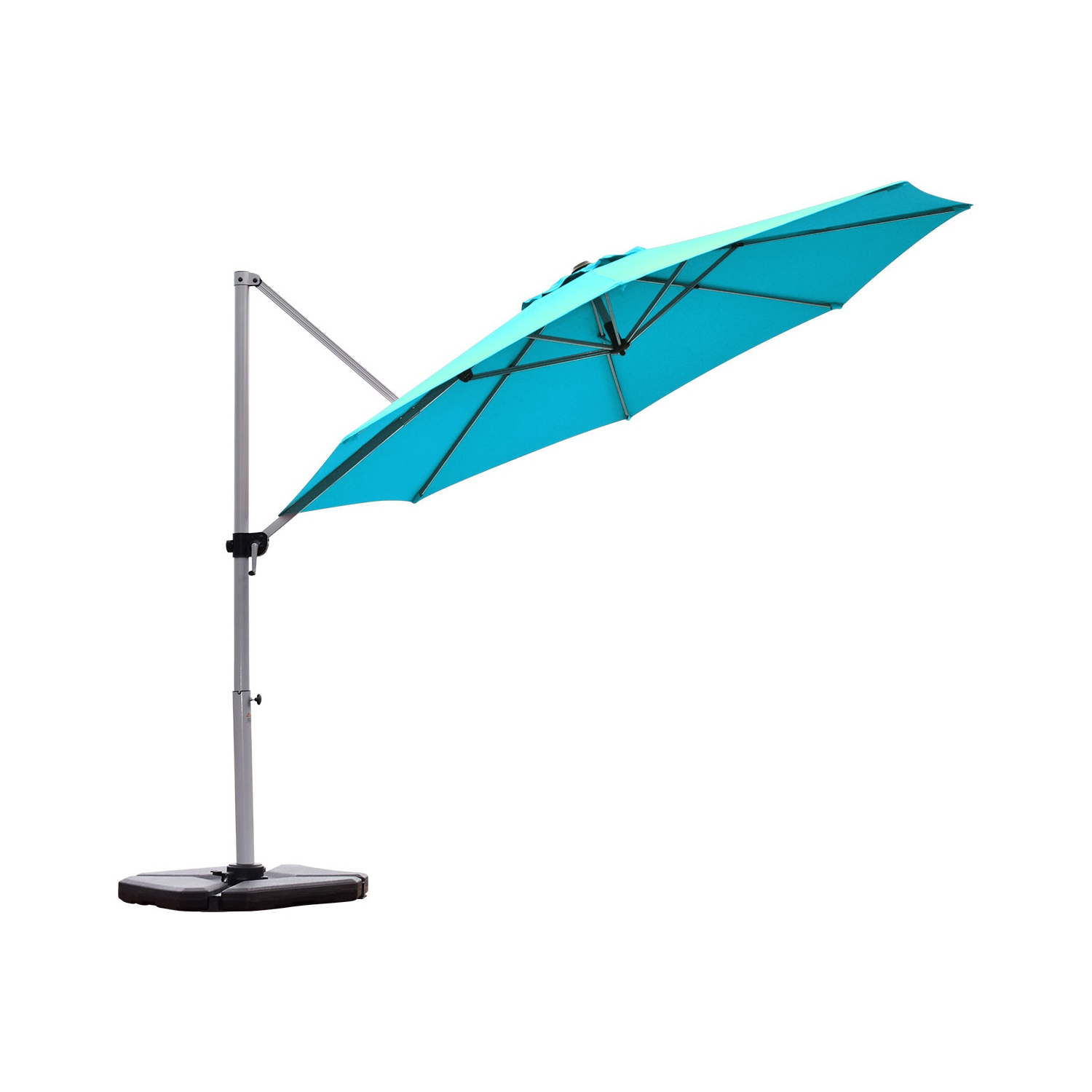 Topbuy 11' Market Umbrella Outdoor Patio Square Offset w/Base Burgundy/Brick Red/Beige/Blue/Tan