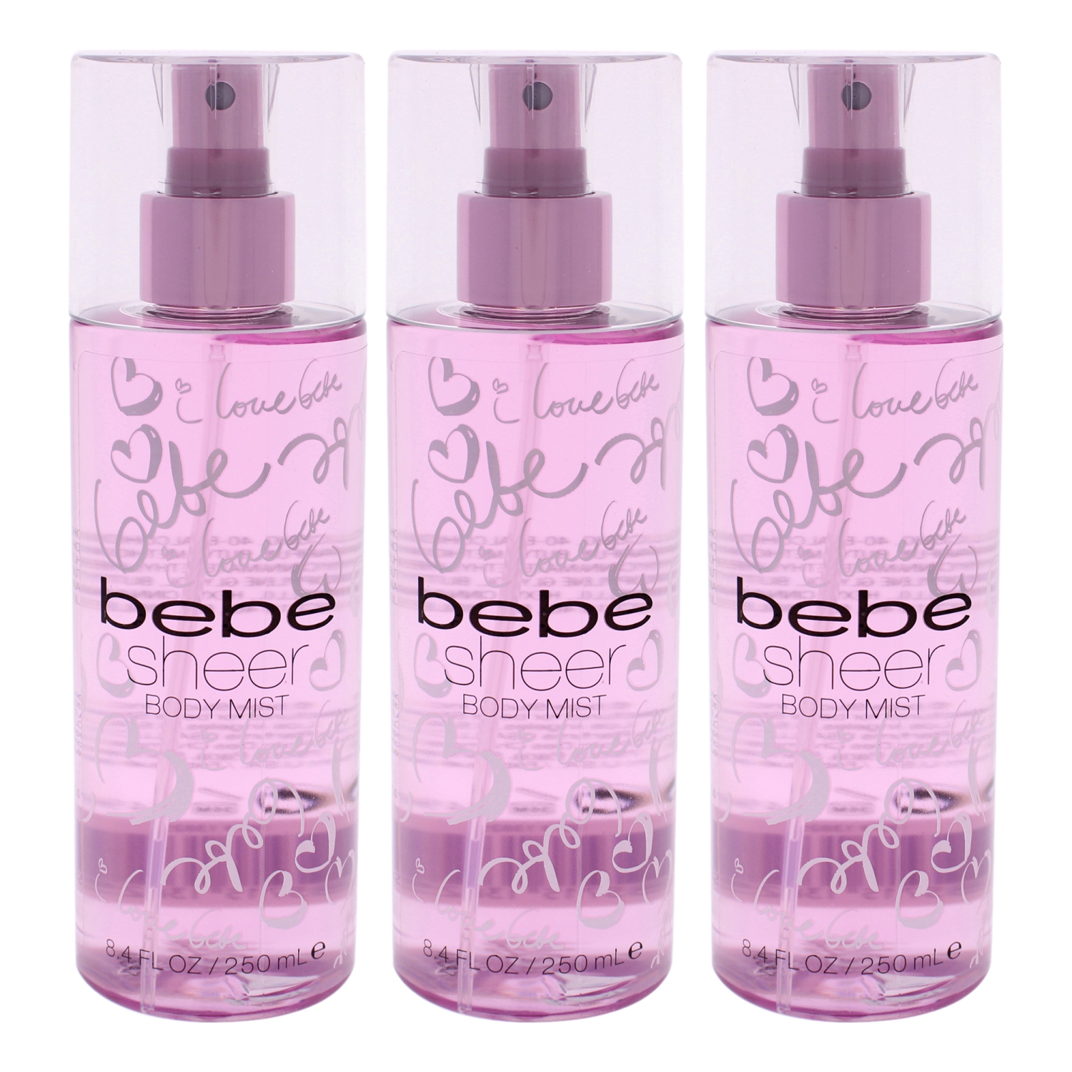 Bebe Sheer par Bebe pour femme - 8,4 oz de Brume Corporelle - Pack de 3