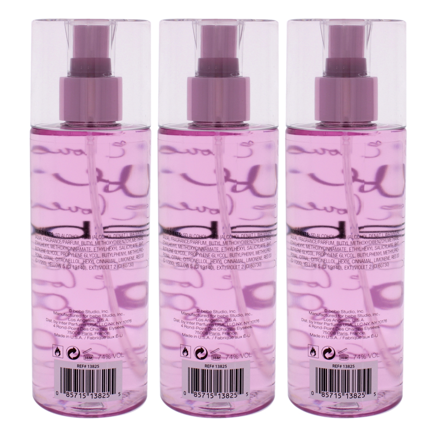 Bebe Sheer par Bebe pour femme - 8,4 oz de Brume Corporelle - Pack de 3