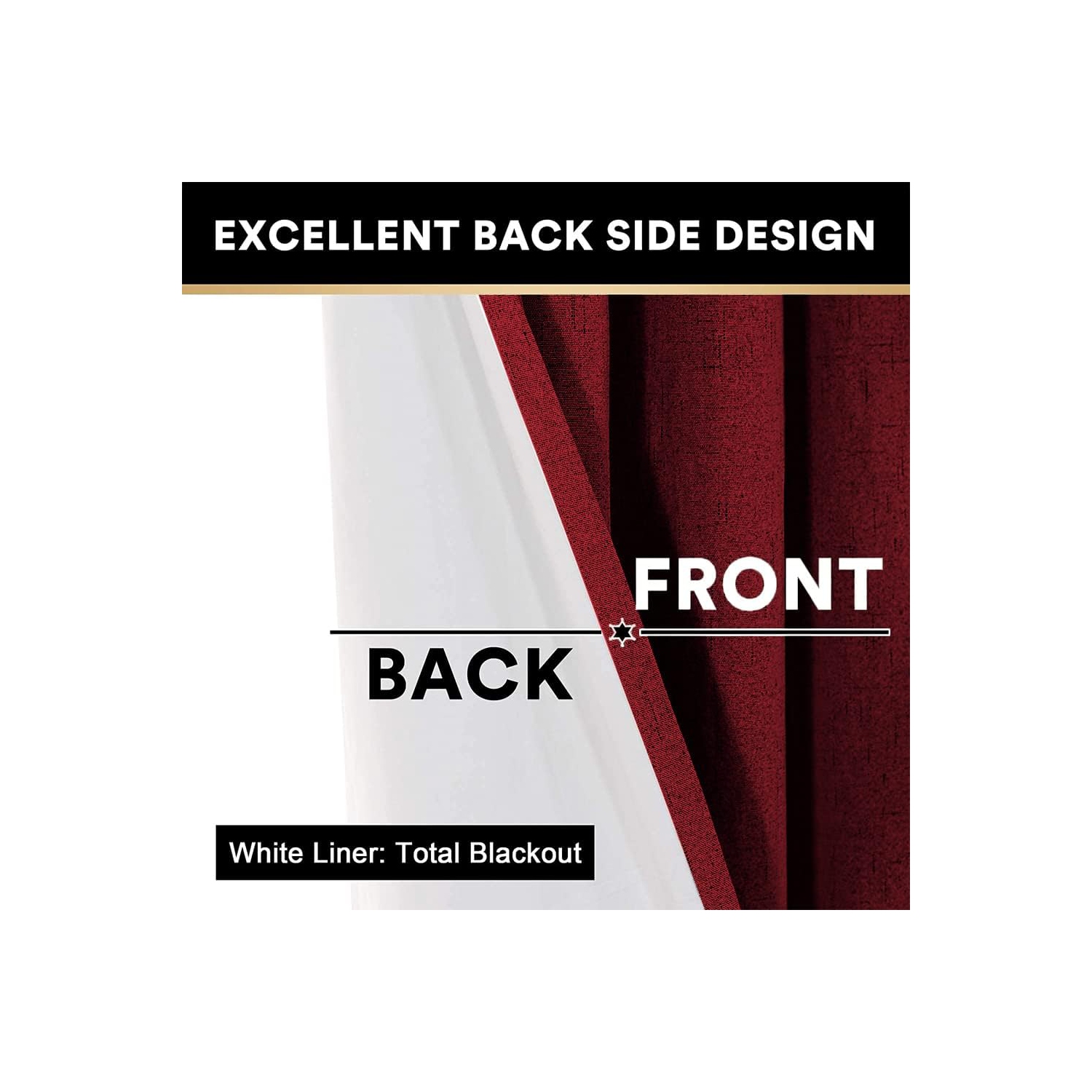 Canadian Linen Faux Linen Textured Blackout Window Curtain, W 52" x L 84", Long Thermal Insulated Burlap Effect Linen Curtain Grommet Top, Red