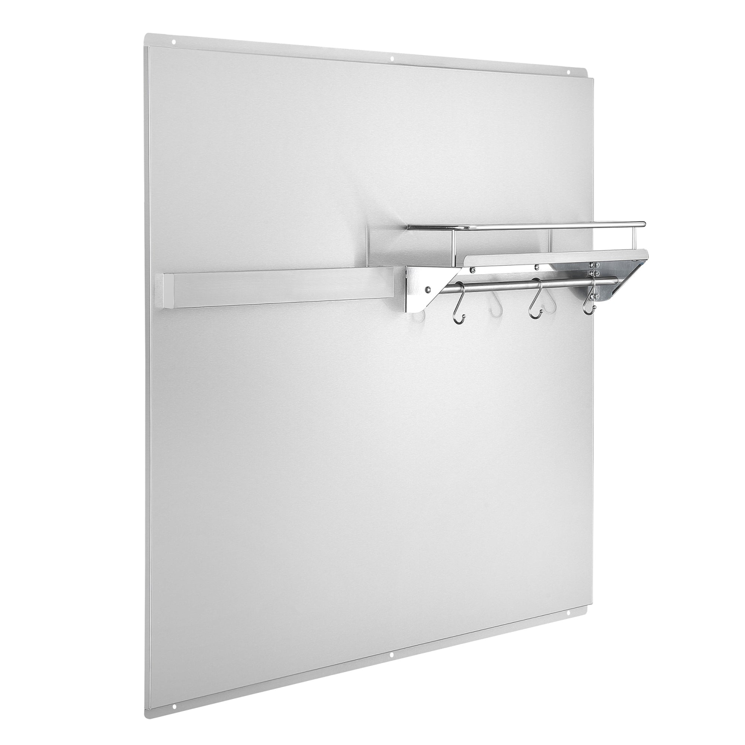 Ancona dosseret en acier inoxydable de 36" avec ruban magnétique pour couteaux et tablette avec rail à crochets