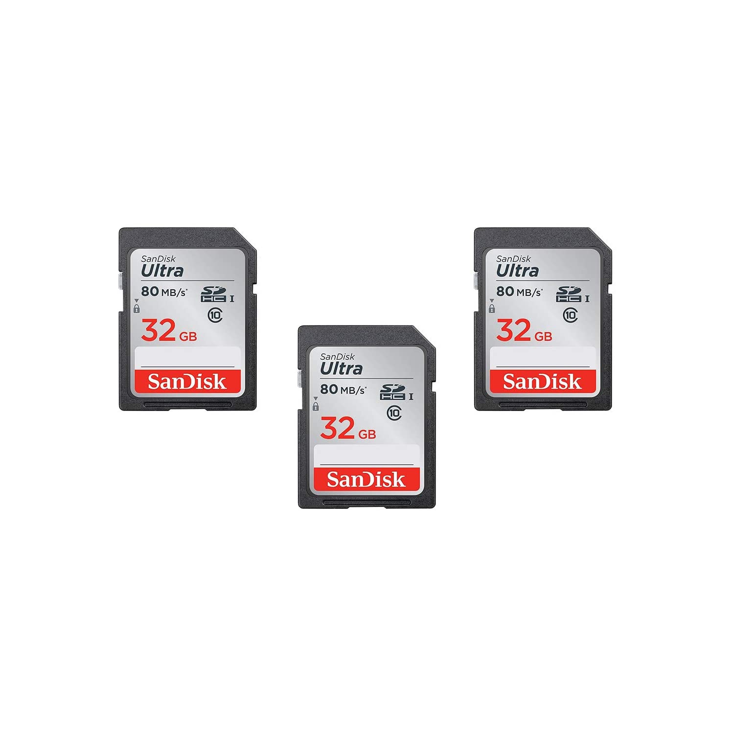 3-pack SanDisk 32GB Ultra SDHC Memory Card -