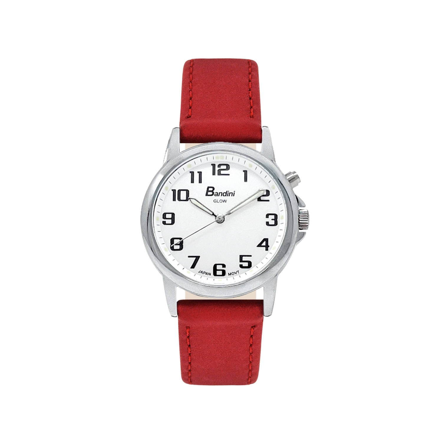 Montre de 28mm analogique pour femmes, couleur argent, bracelet en cuir, cadran blanc lumineux, facile à lire avec gros chiffres, éclairage de nuit,