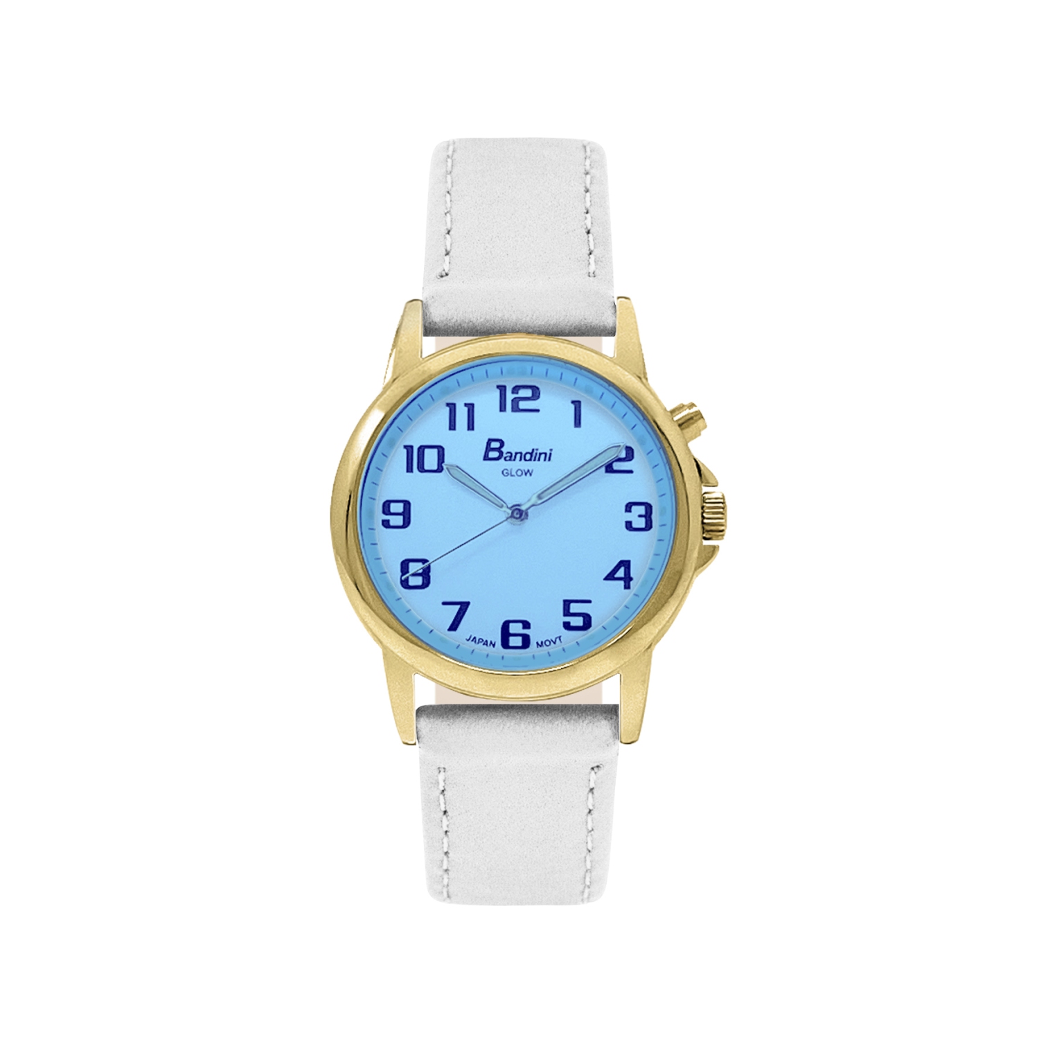Montre de 28mm analogique pour femme, couleur or, bracelet en cuir, cadran blanc lumineux, facile à lire avec gros chiffres, éclairage de nuit, quartz