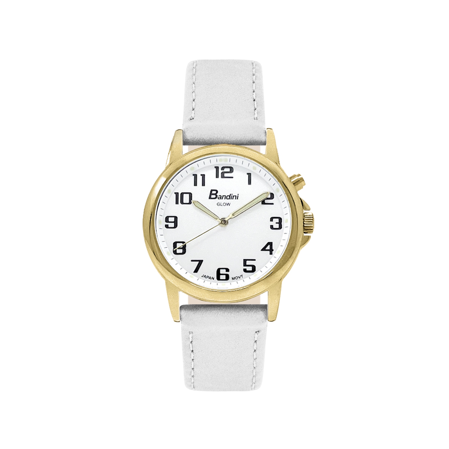 Montre de 28mm analogique pour femme, couleur or, bracelet en cuir, cadran blanc lumineux, facile à lire avec gros chiffres, éclairage de nuit, quartz
