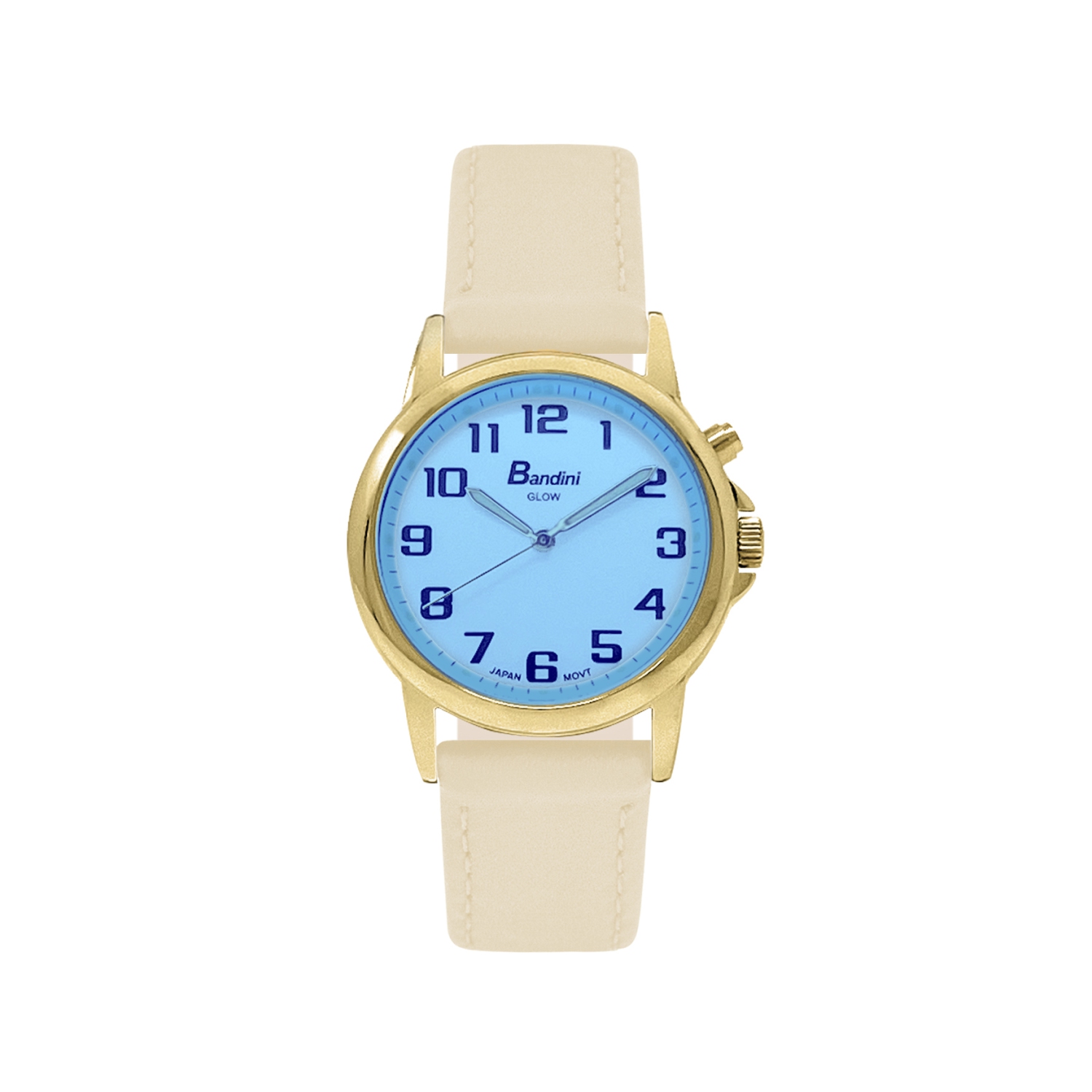 Montre de 28mm analogique pour femme, couleur or, bracelet en cuir, cadran blanc lumineux, facile à lire avec gros chiffres, éclairage de nuit, quartz