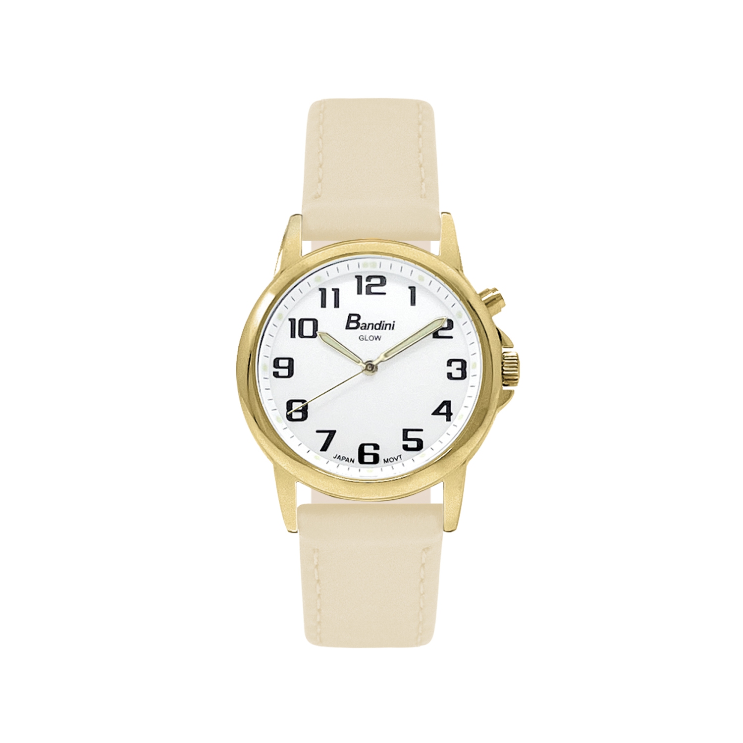 Montre de 28mm analogique pour femme, couleur or, bracelet en cuir, cadran blanc lumineux, facile à lire avec gros chiffres, éclairage de nuit, quartz