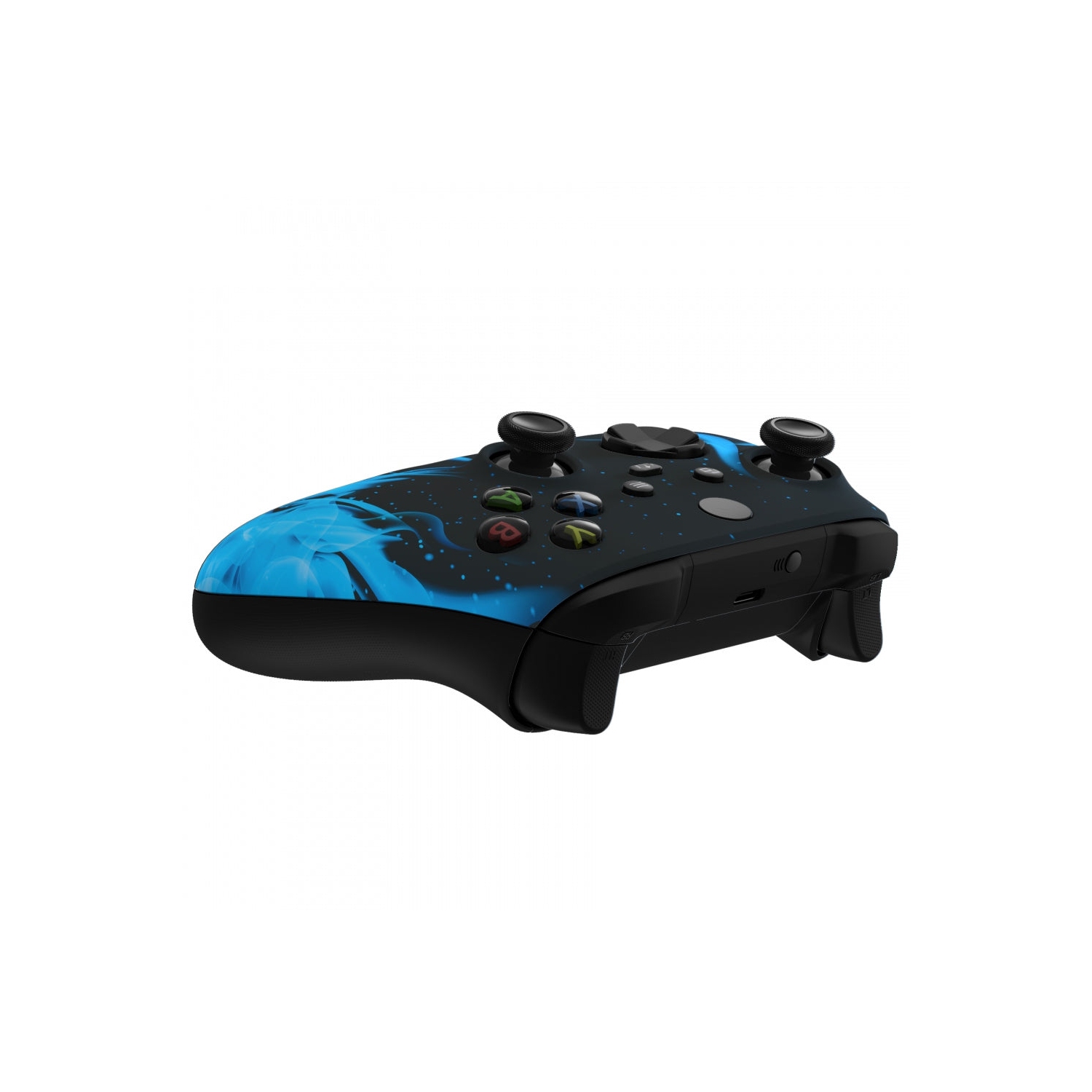 Manette personnalisée « Blue Fire » un-MDDED compatible avec le style unique de la Xbox One S/X
