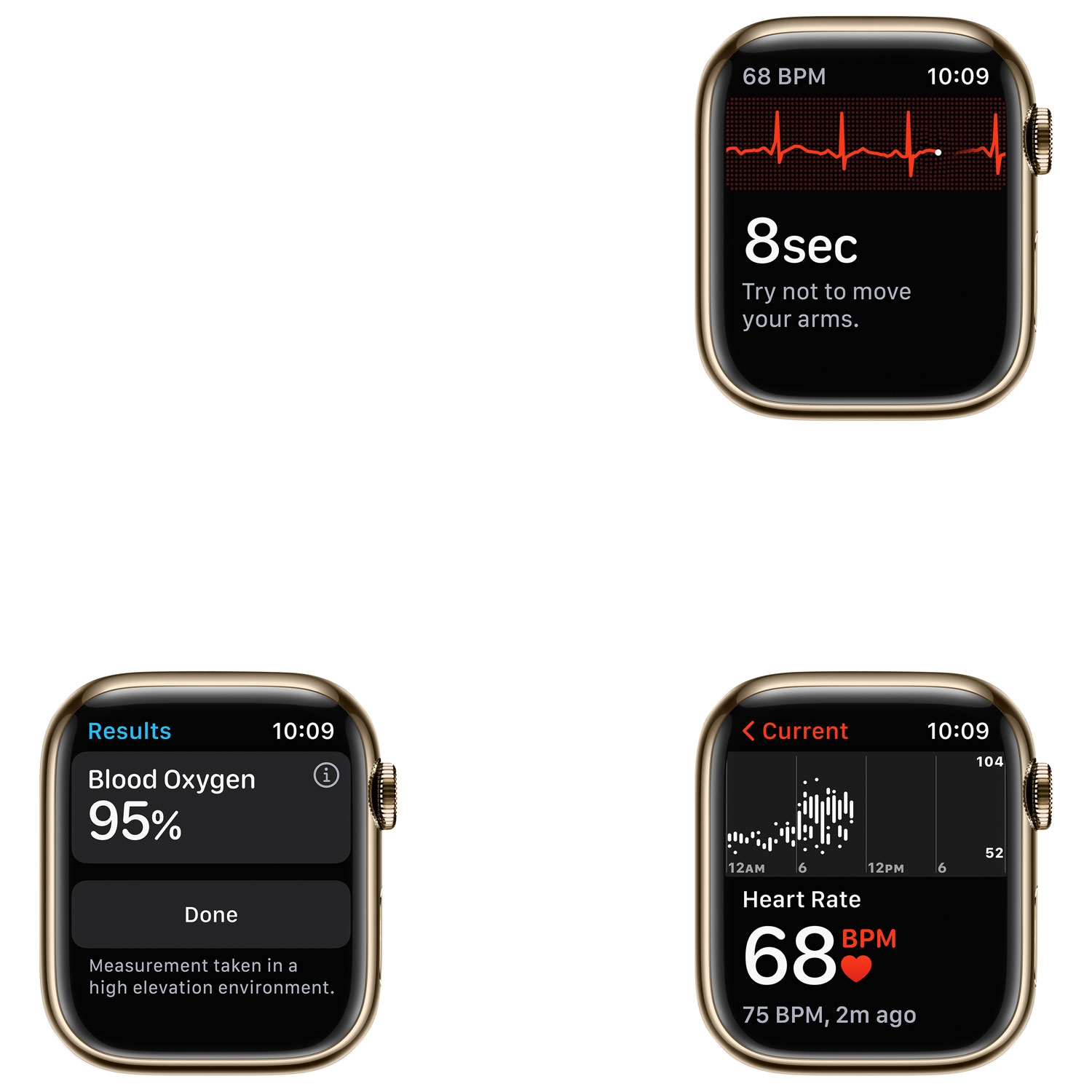 Remis à neuf - Apple Watch Series 7 (GPS + cellulaire) avec boîtier 41&nbsp;mm doré en acier inoxydable et bracelet sport bleu abysse