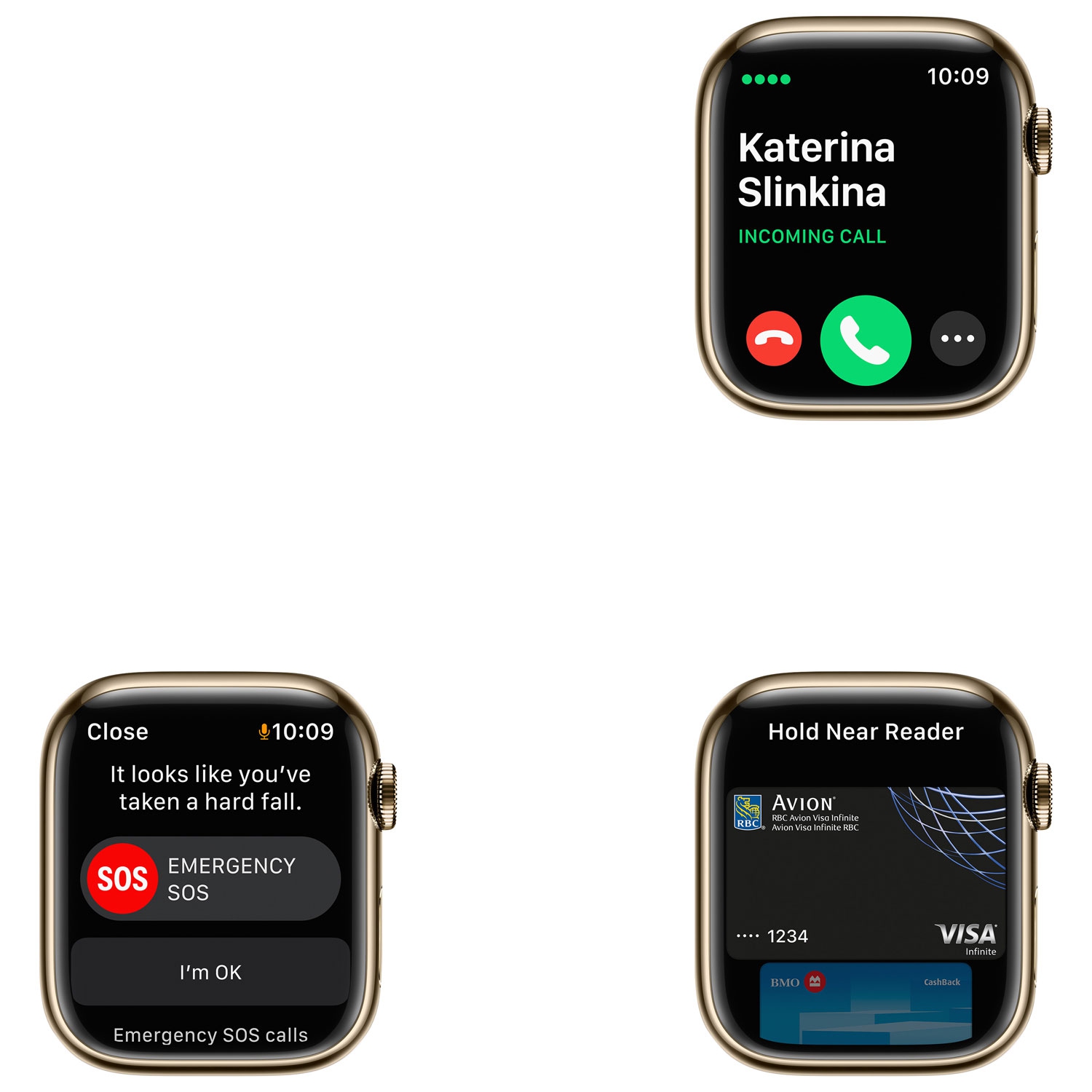 Remis à neuf - Apple Watch Series 7 (GPS + cellulaire) avec boîtier 41&nbsp;mm doré en acier inoxydable et bracelet sport bleu abysse