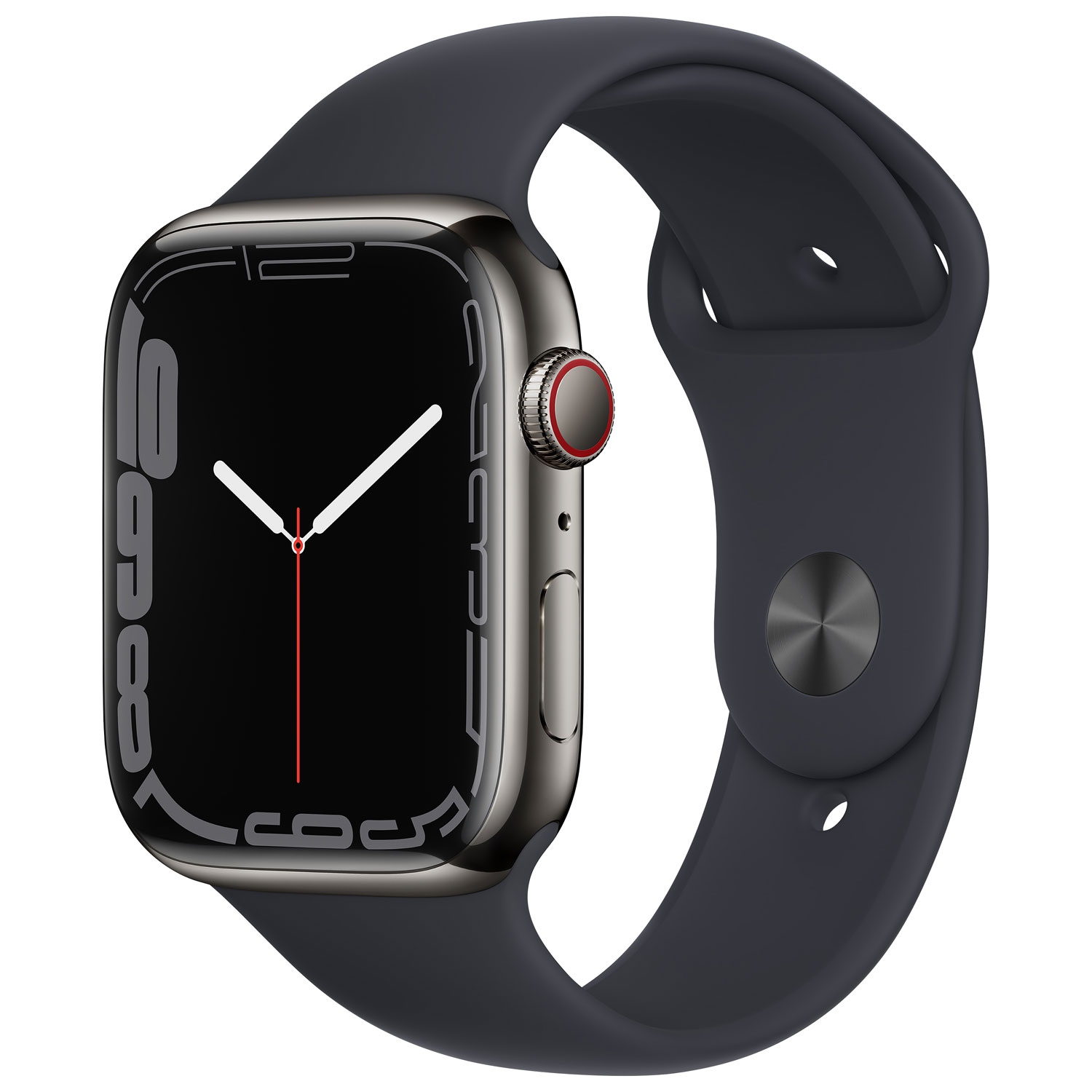Refurbished - Apple Watch Series 7 (GPS + Cellular) 45mm Graphite Stainless Steel Case with Midnight Sport Band