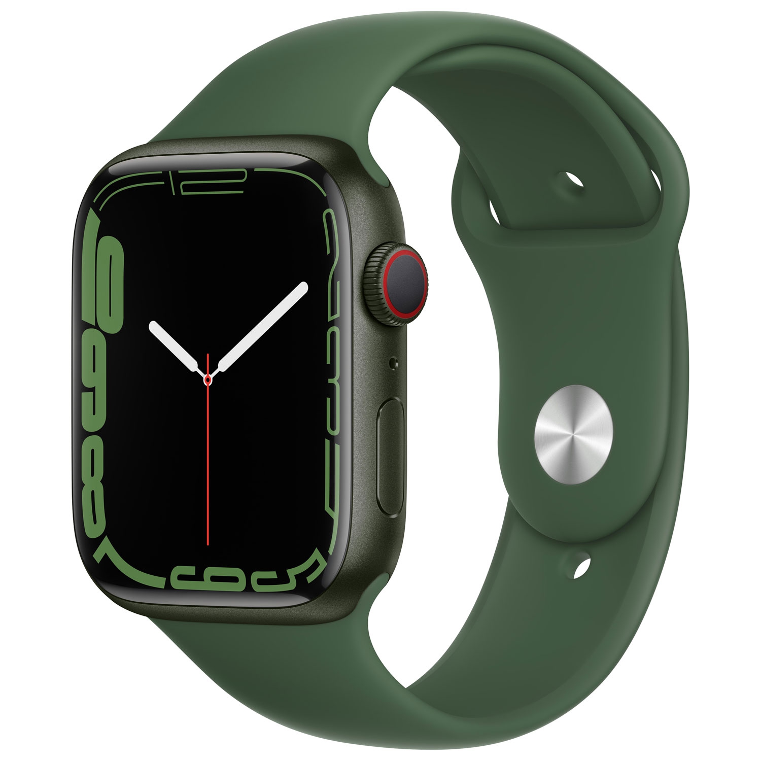 Refurbished - Apple Watch Series 7 (GPS + Cellular) 45mm Green Aluminum Case with Clover Sport Band