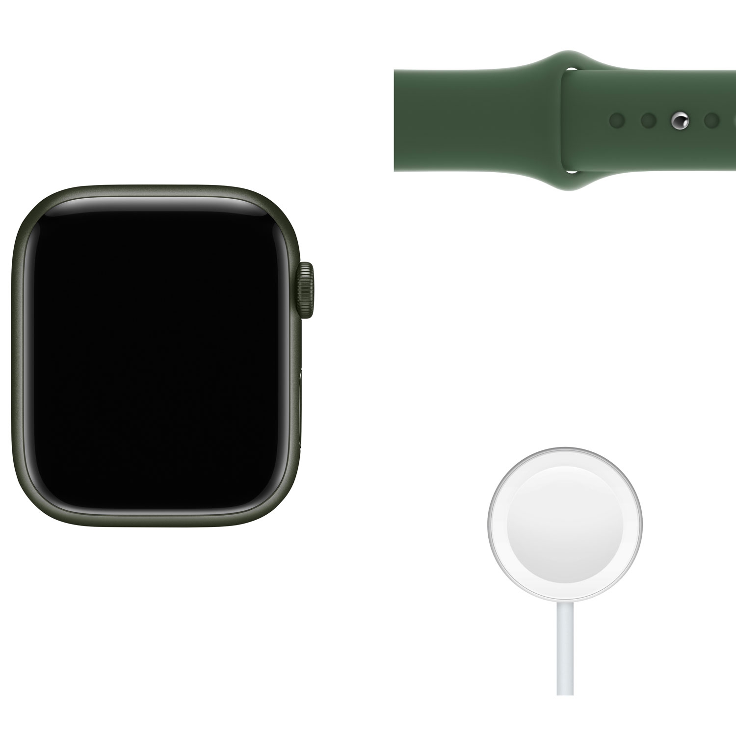 Refurbished - Apple Watch Series 7 (GPS + Cellular) 45mm Green Aluminum Case with Clover Sport Band
