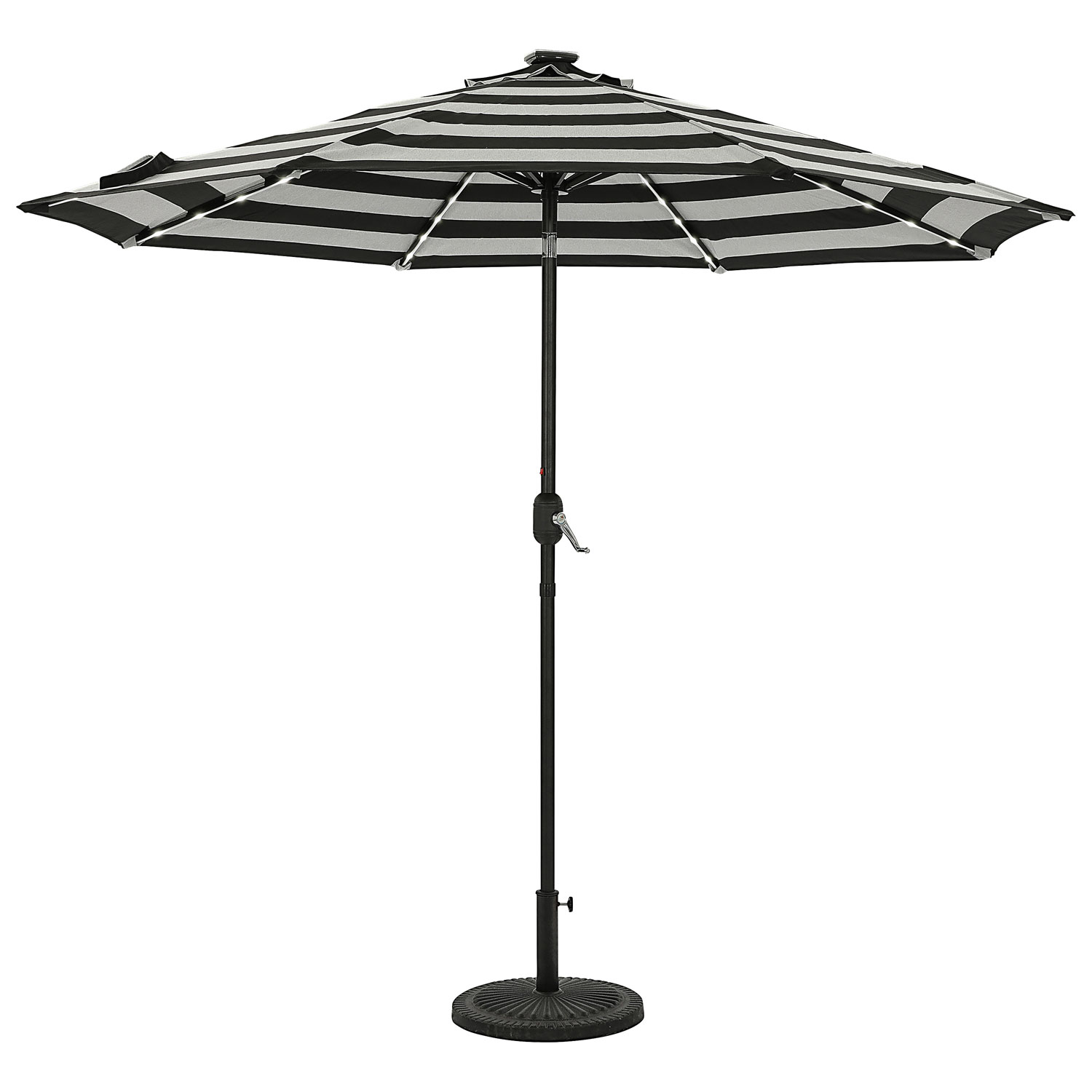Island Umbrella Mirage II 9 ft. Octagon LED Market Patio Umbrella - Black/Grey