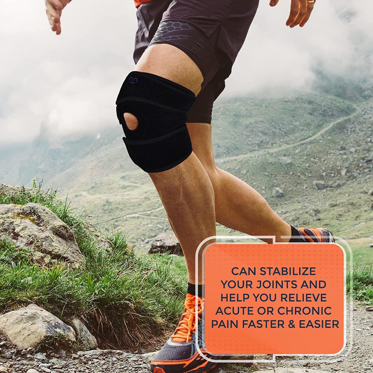 Compression réglable Genou patellar Pad Support de manchon de maintien pour hommes Femmes - Arthrite Douleur, Récupération des blessures, Course,