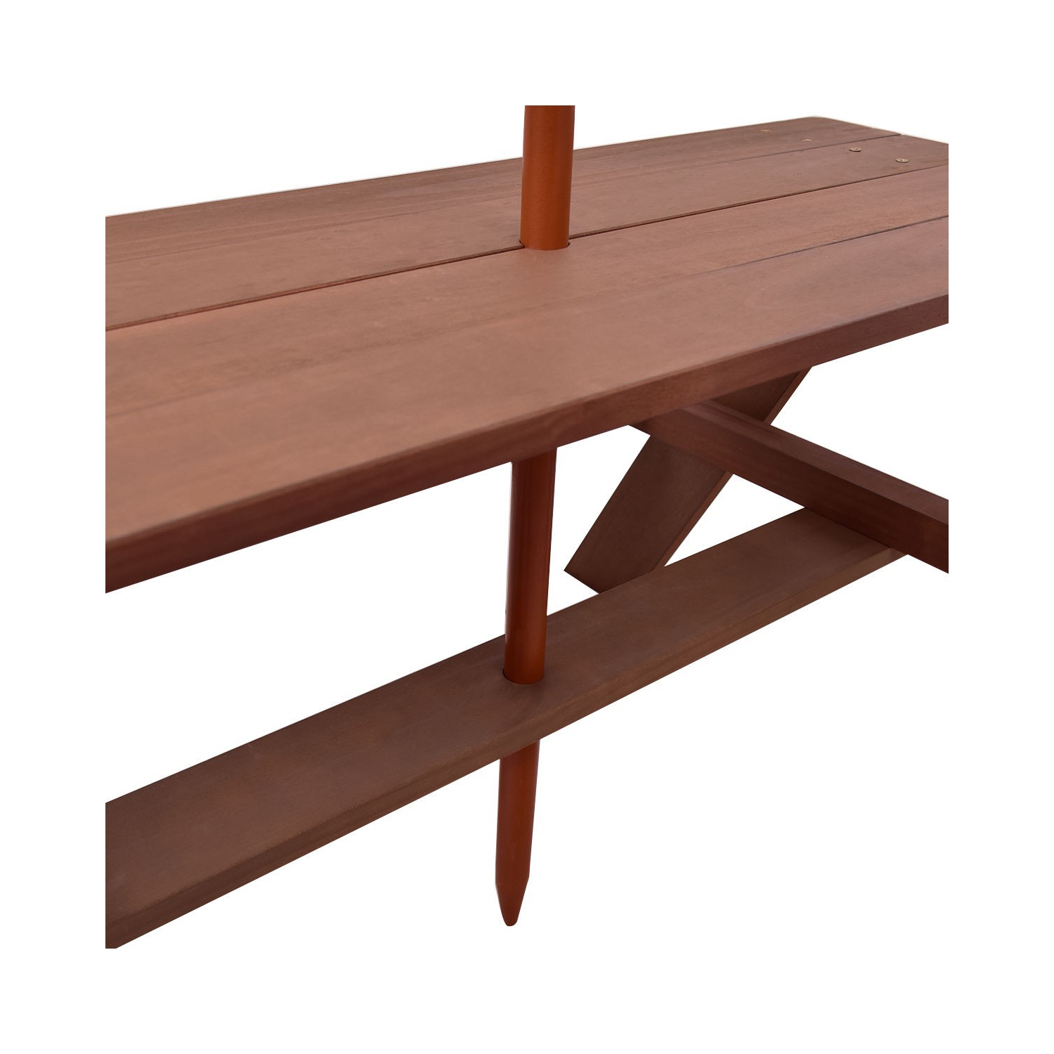 Outdoor 4-Seat Kid's Picnic Table Bench with Umbrella