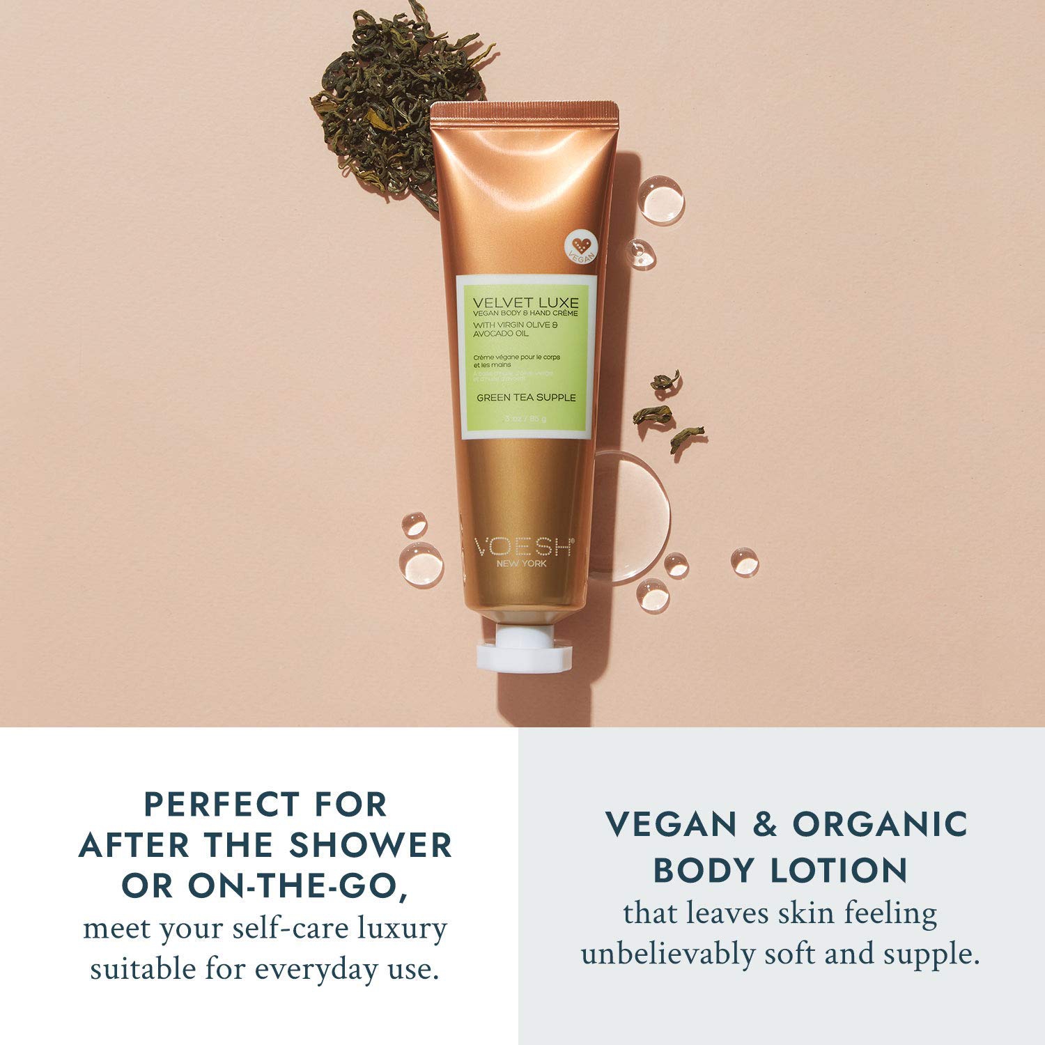 Voesh New York VELVET LUXE VEGAN LOTION - Green Tea Supple 8.5 oz