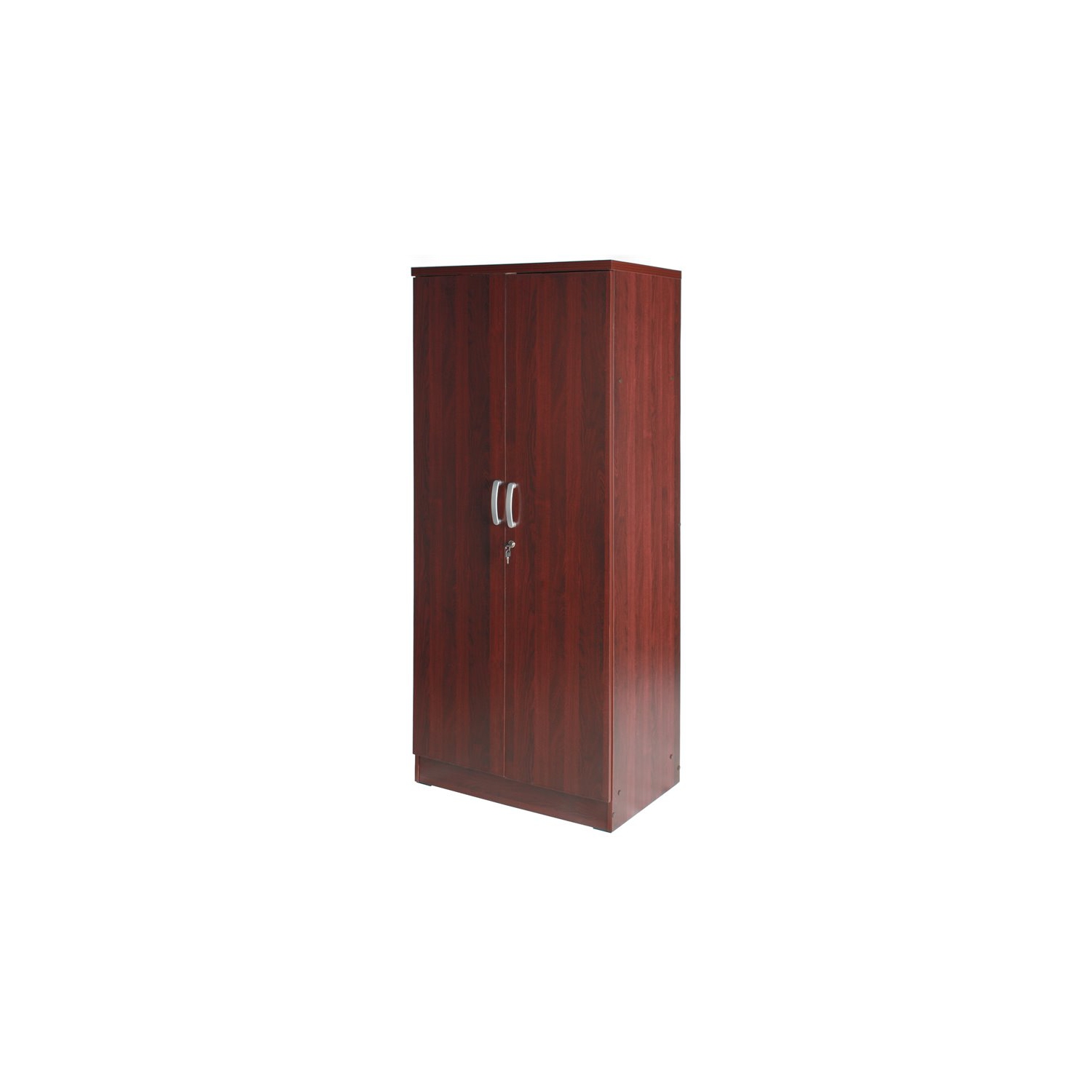 Better Home Products Harmony Wood Two Door Armoire Wardrobe Cabinet in Mahogany