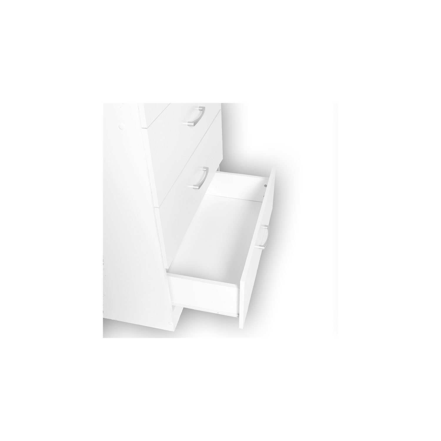 Better Home Products Olivia Wooden Tall 5 Drawer Chest Bedroom Dresser in White