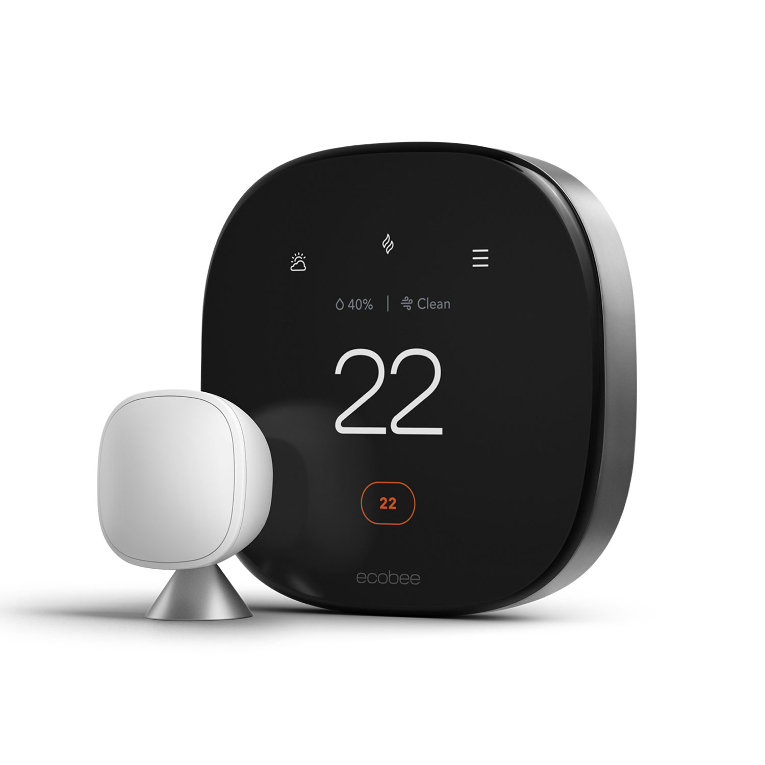 Thermostat intelligent Wi-Fi haut de gamme d'ecobee - Noir
