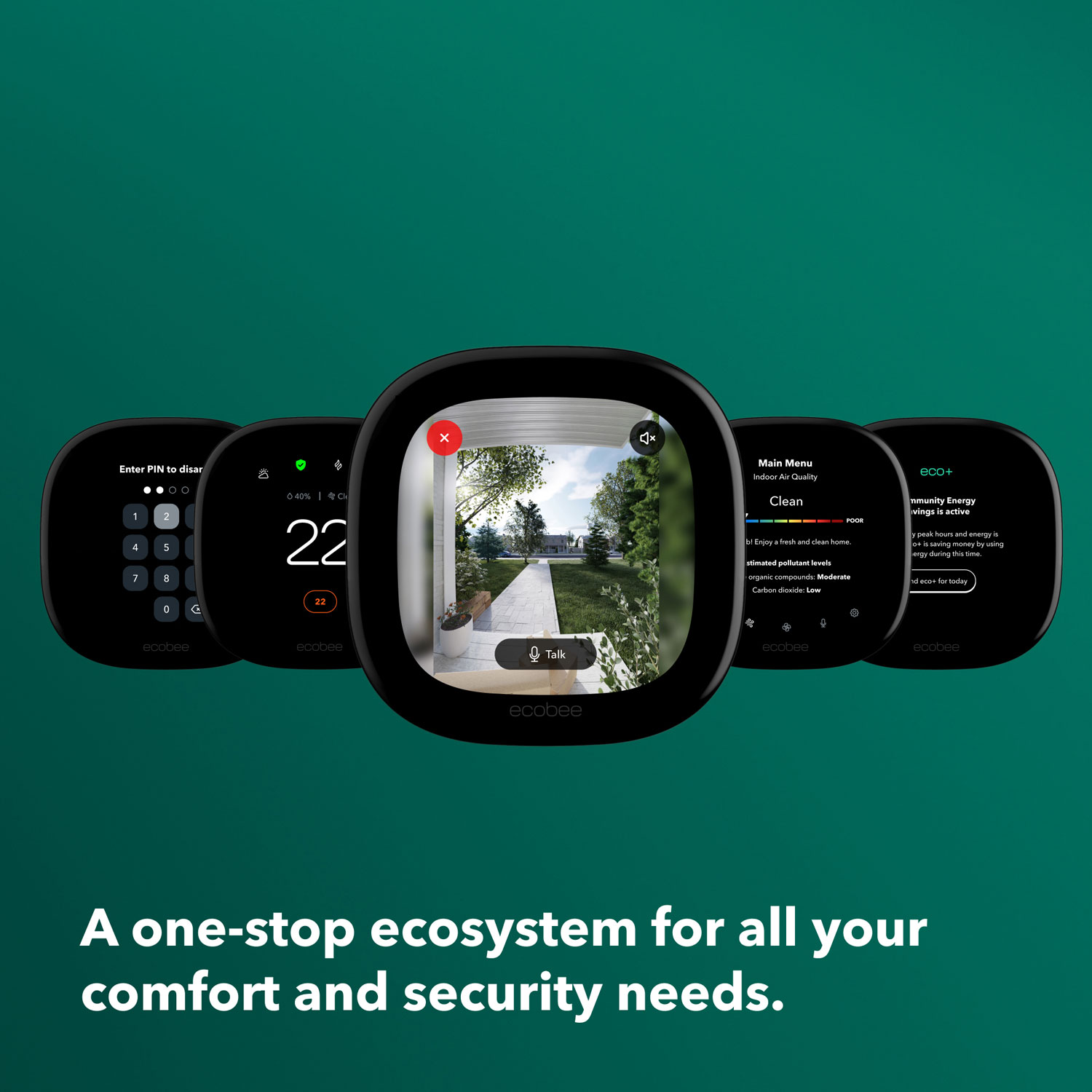 Thermostat intelligent Wi-Fi haut de gamme d'ecobee - Noir