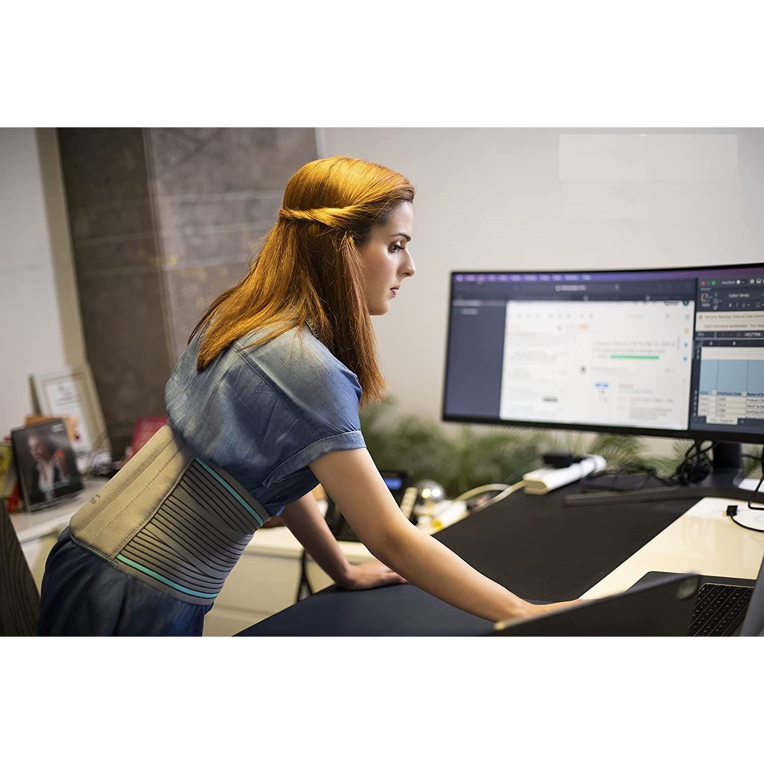 Ceinture respirante pour le bas du dos avec deux sangles réglables