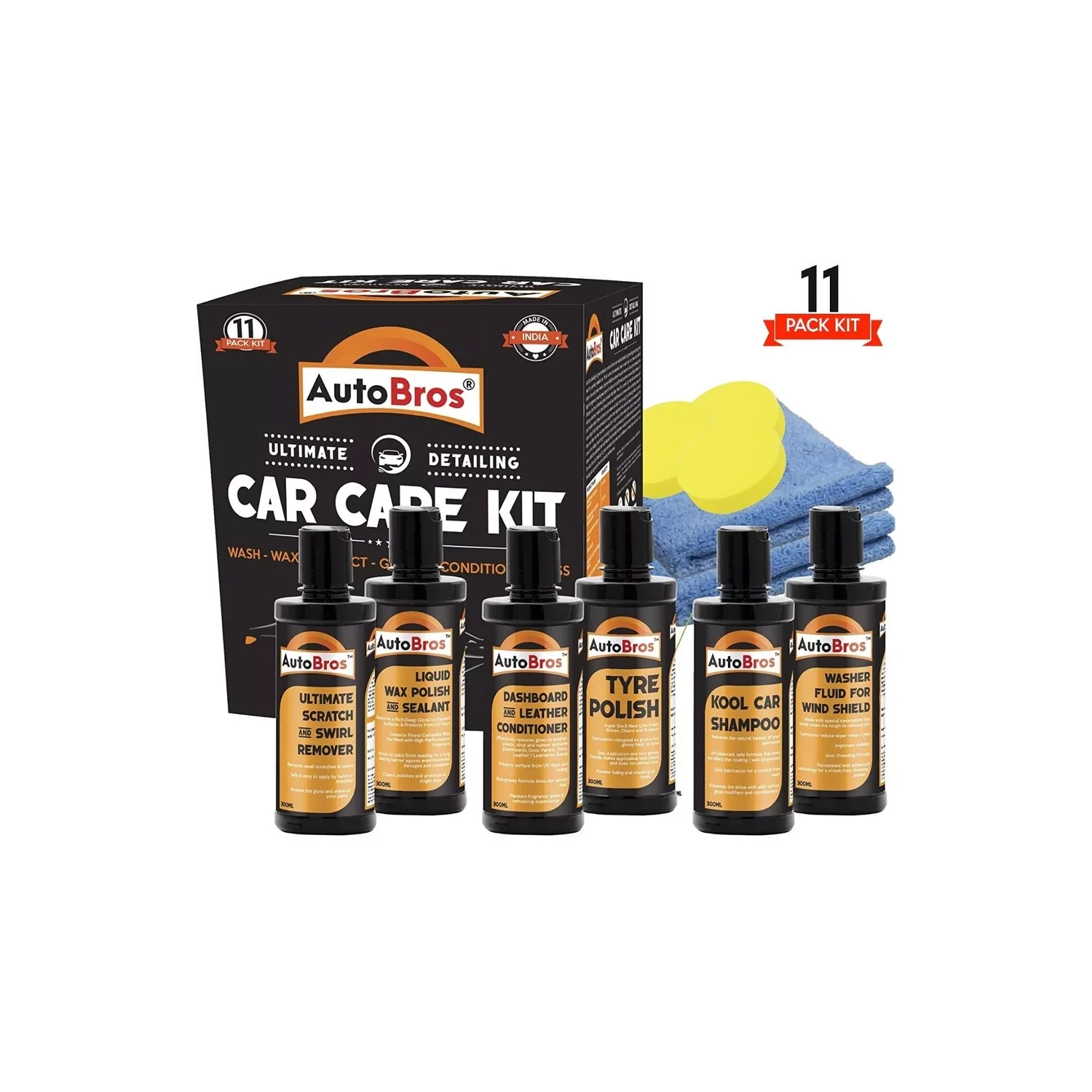 11pcs Auto Bros Large Car Care Kit Fine Body Compound Repair Polish Paint Remover Care , Car Care Detailing Car Kit