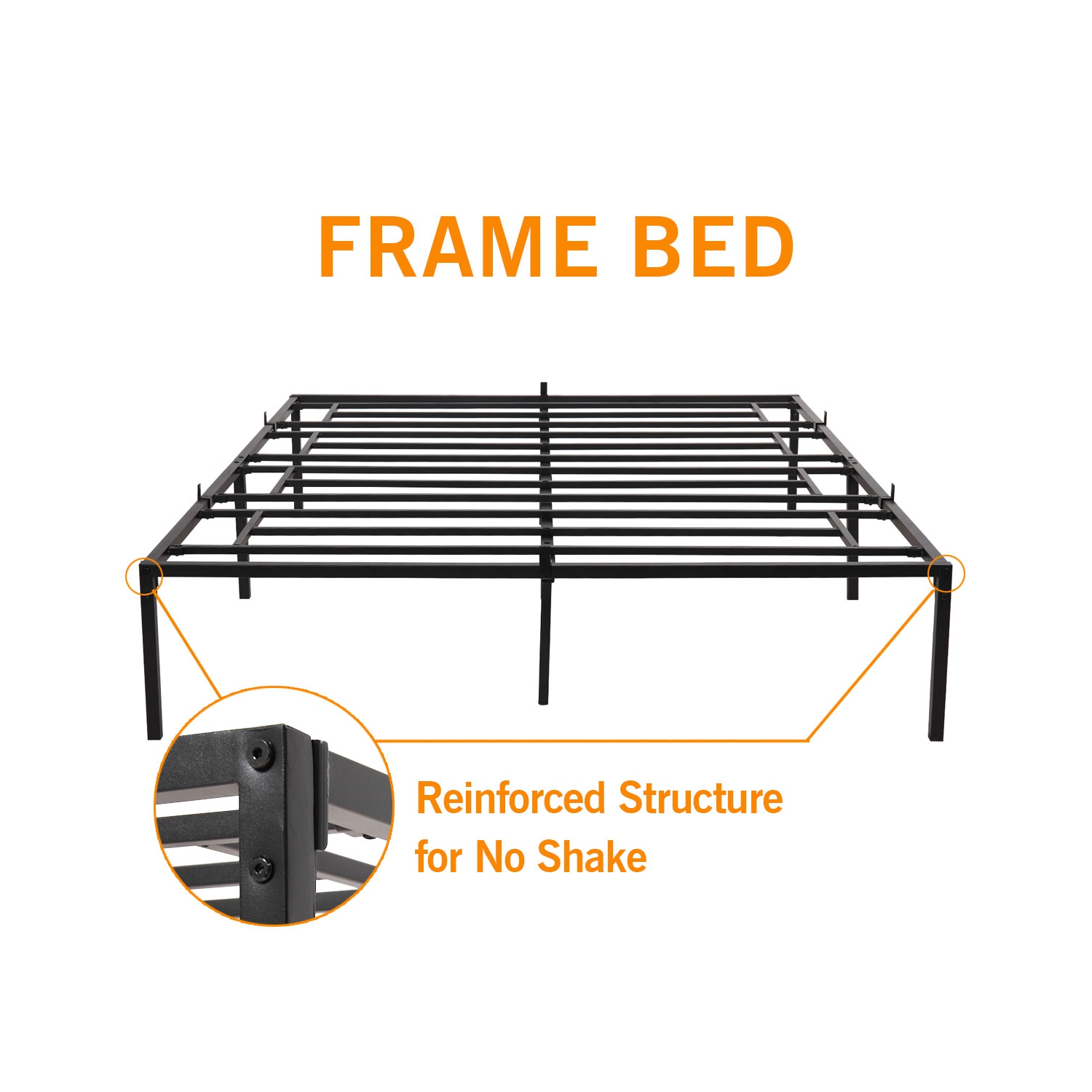 Jaxpety Metal Platform Bed Frame Mattress Foundation with Storage QUEEN SIZE