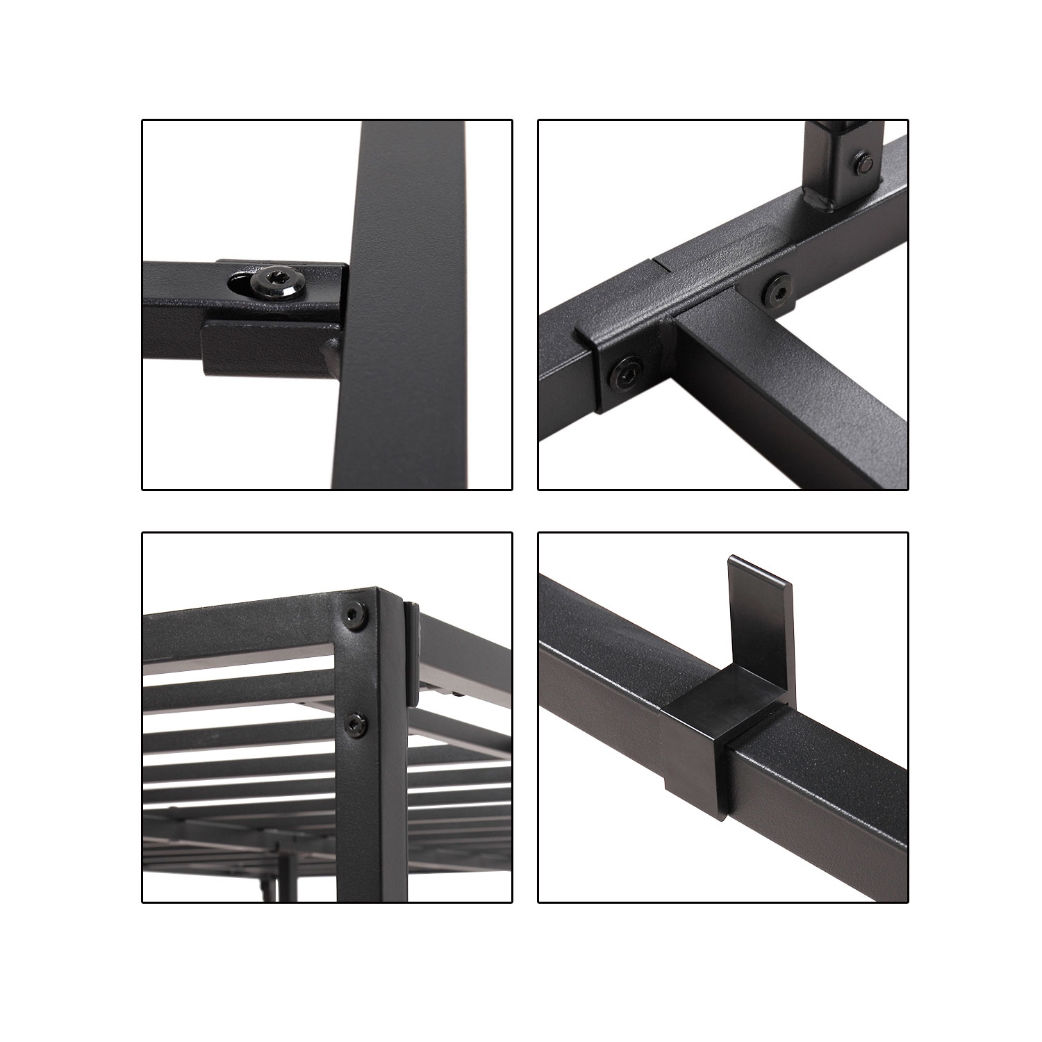 Jaxpety Metal Platform Bed Frame Mattress Foundation with Storage QUEEN SIZE