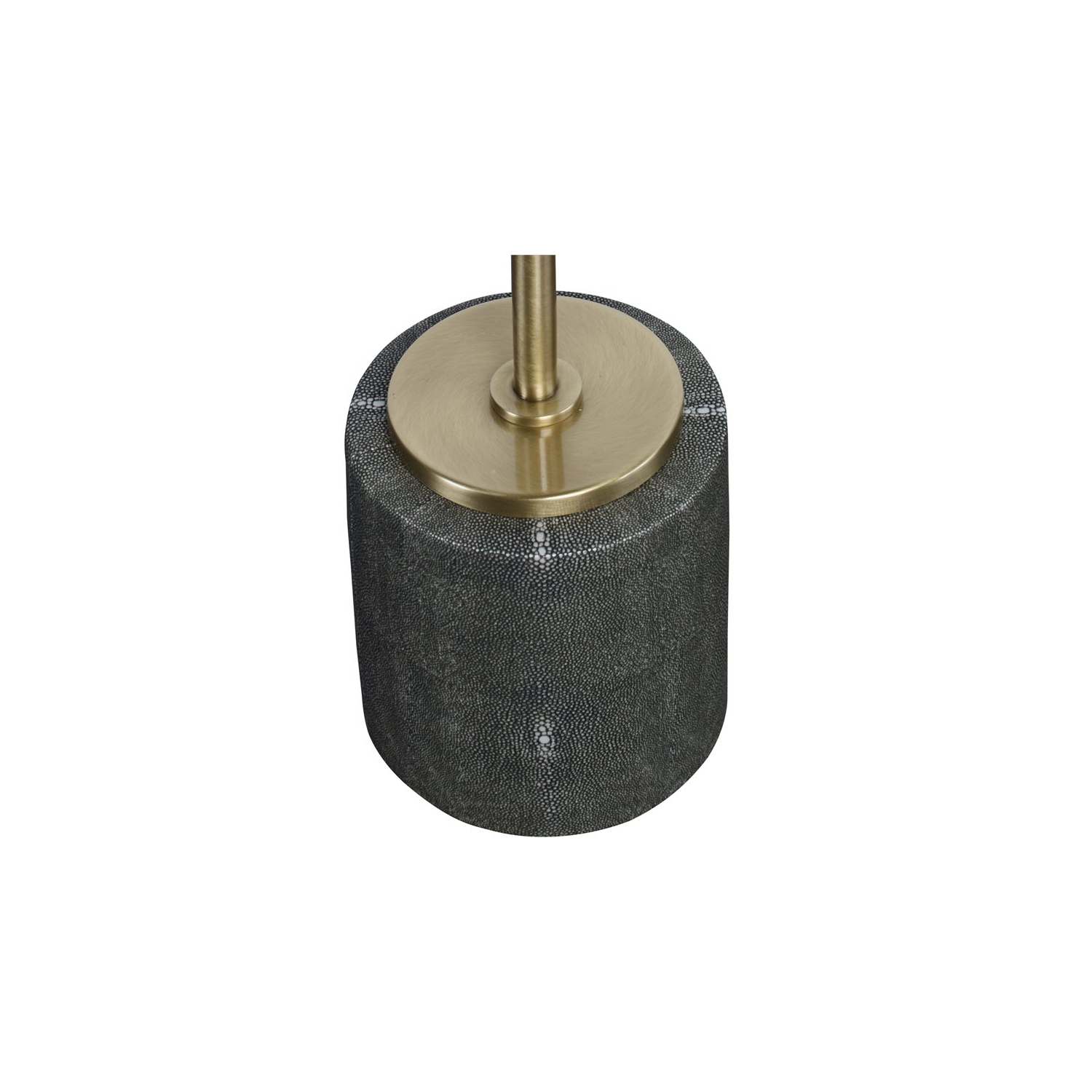 Uttermost Laurier Faux Shagreen Iron and Glass Accent Table in Brass/Gray