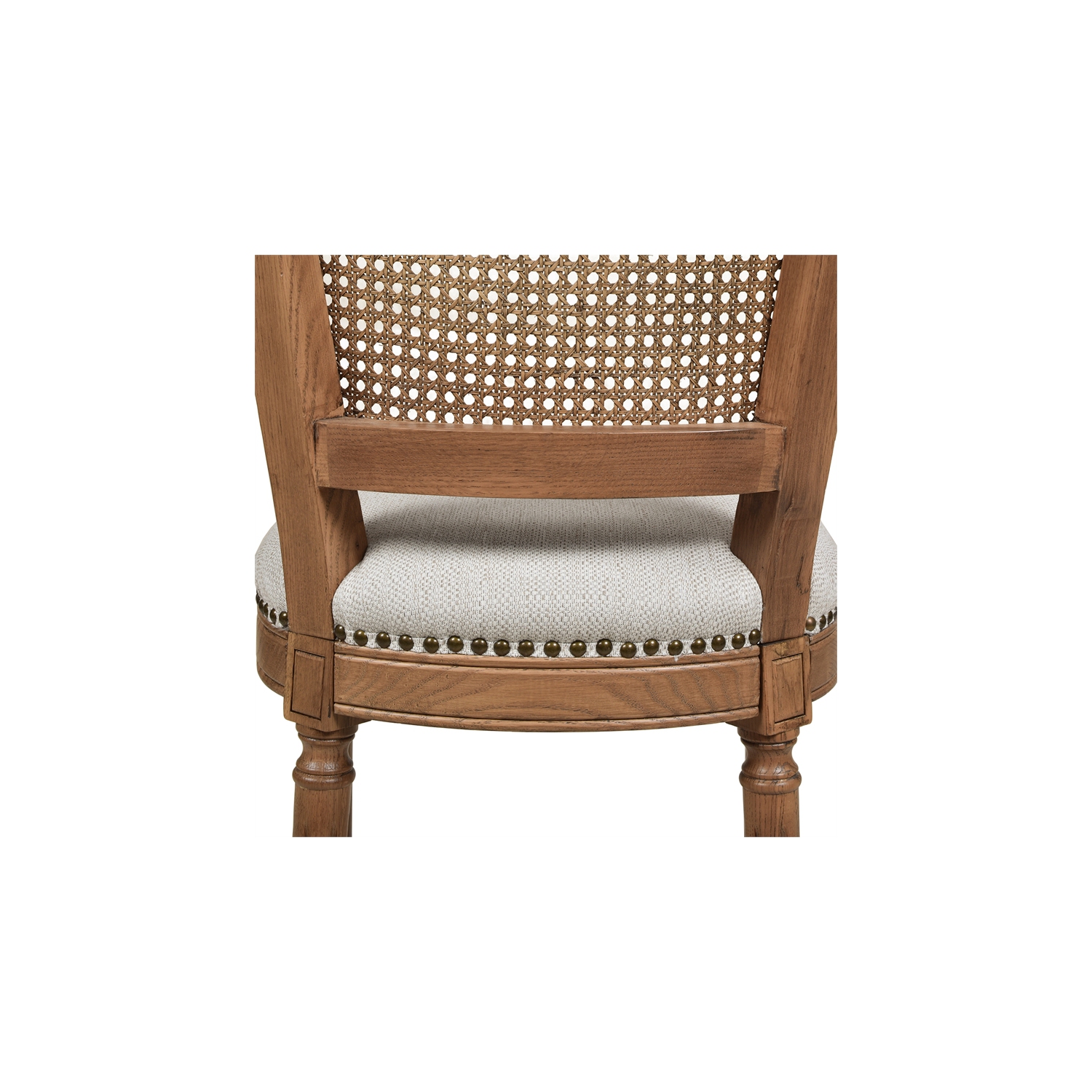 Tabouret de bar de style Triomphe en rotin tressé, polyester résistant aux taches de poivre blanc