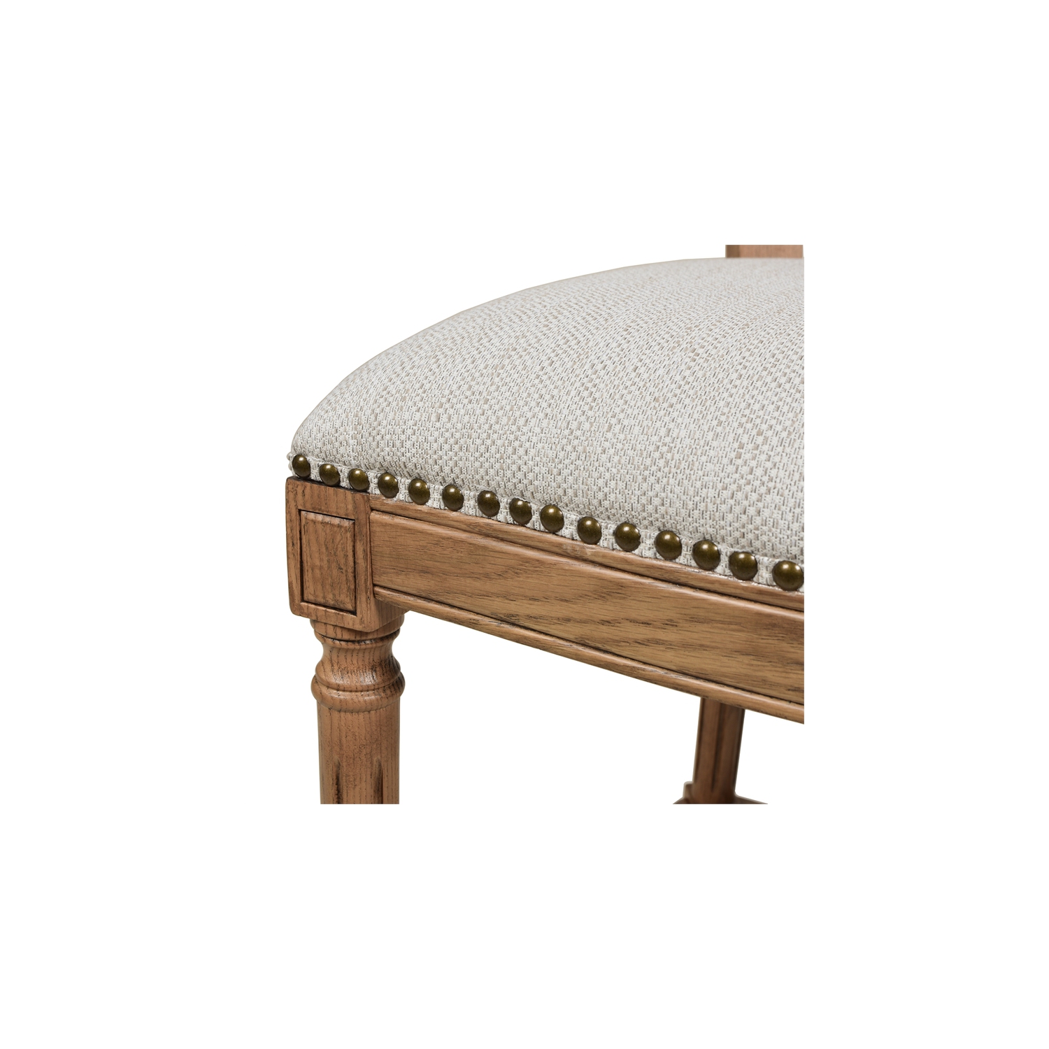 Tabouret de bar de style Triomphe en rotin tressé, polyester résistant aux taches de poivre blanc