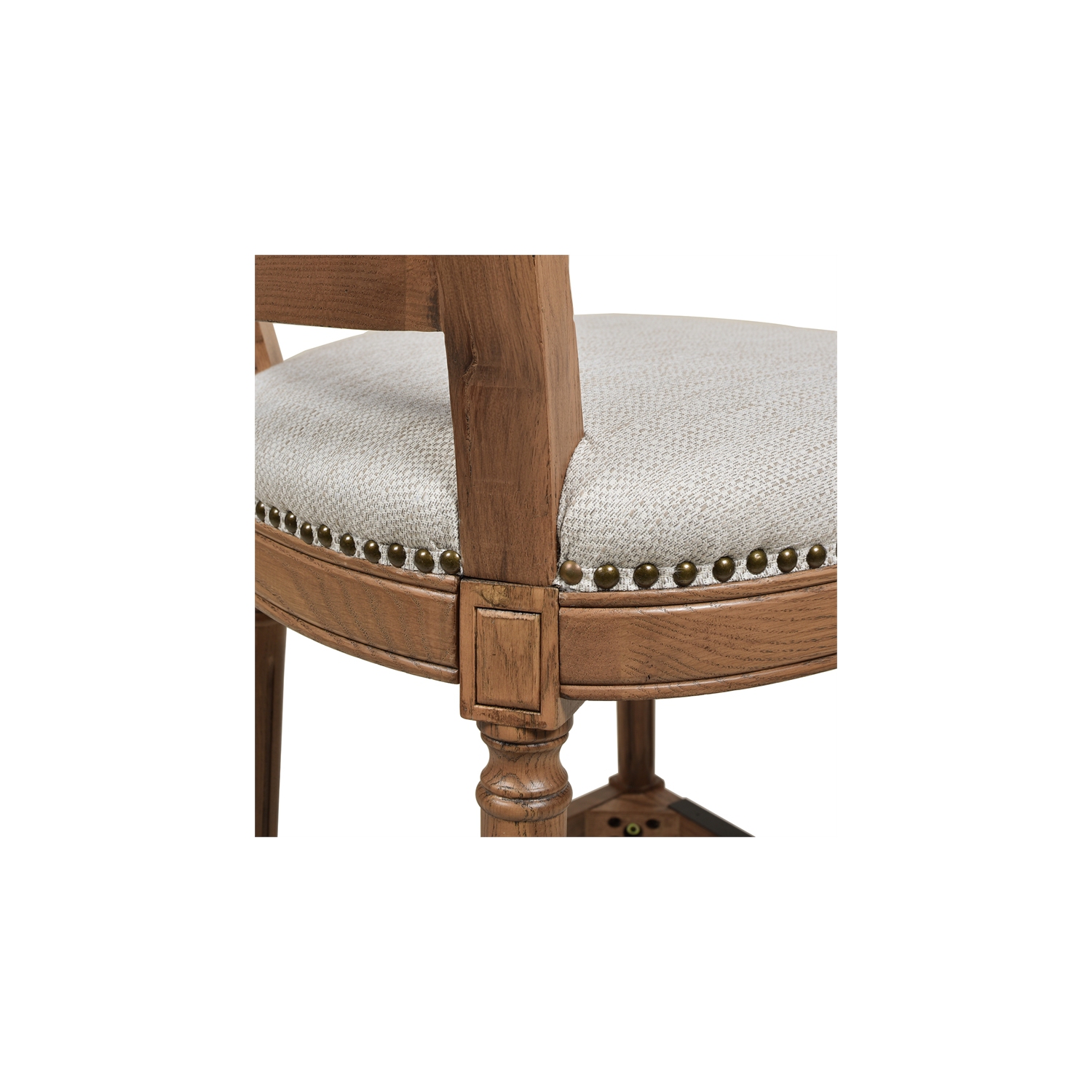 Tabouret de bar de style Triomphe en rotin tressé, polyester résistant aux taches de poivre blanc