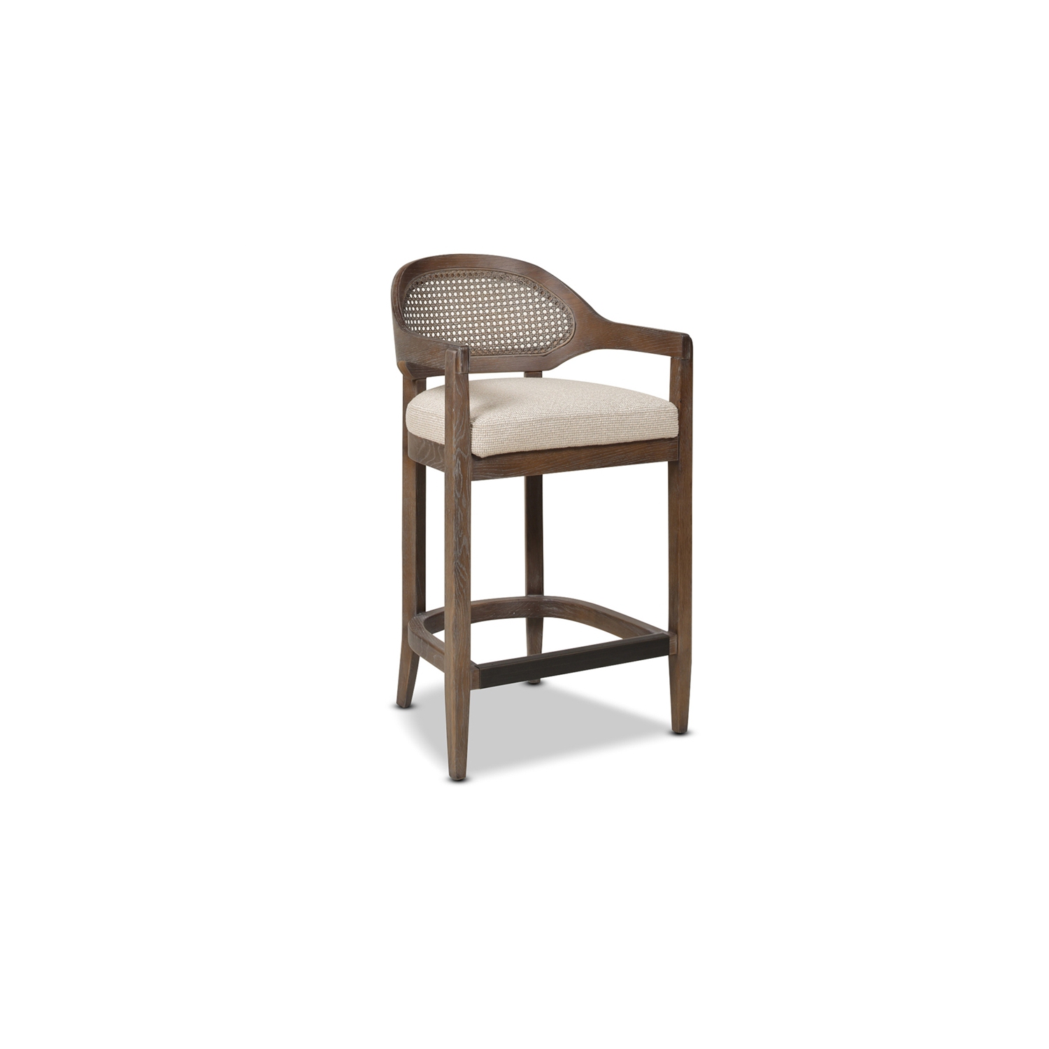 Americana 26" Cane Back Counter Height Bar Stool Taupe Beige