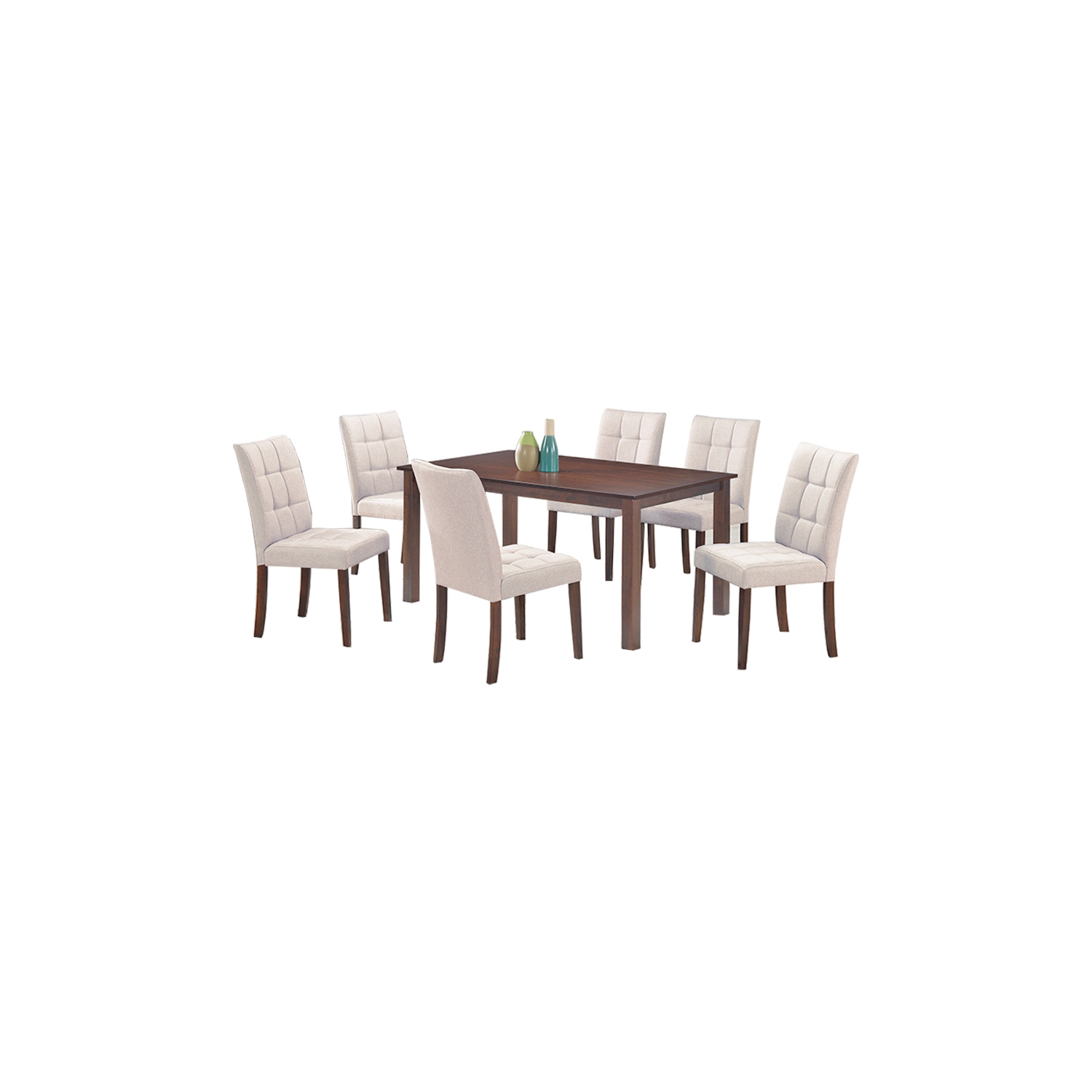 Clare 7Pc Solid Wood Dining Set - Beige