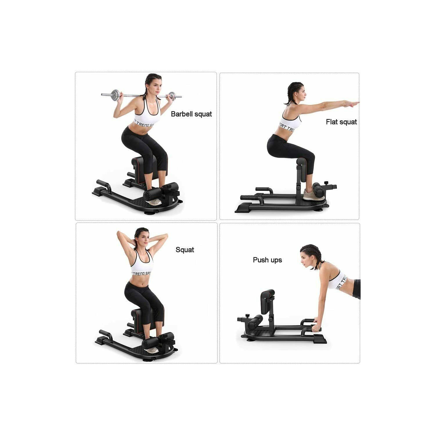 X Factor™ Multi Function Deep Sissy Squat Bench 8 in 1 Home Gym Workout Station Leg and AB Exercise Machine, with 2x Exercise Handles Abdominal