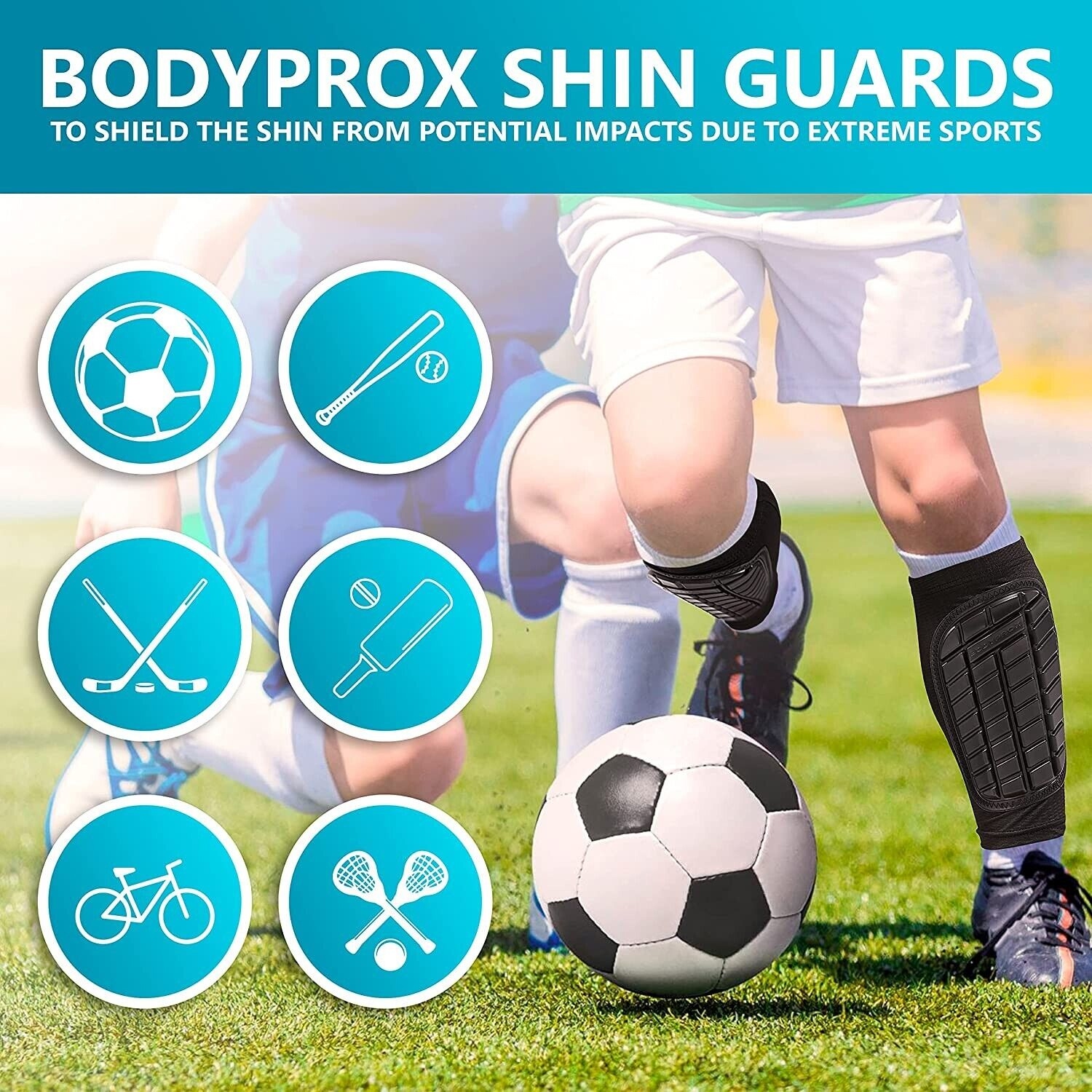 Football Shin Guard Extreme pour les jeux de football Débutant, Course, Jogging, Cyclisme, Mise en forme