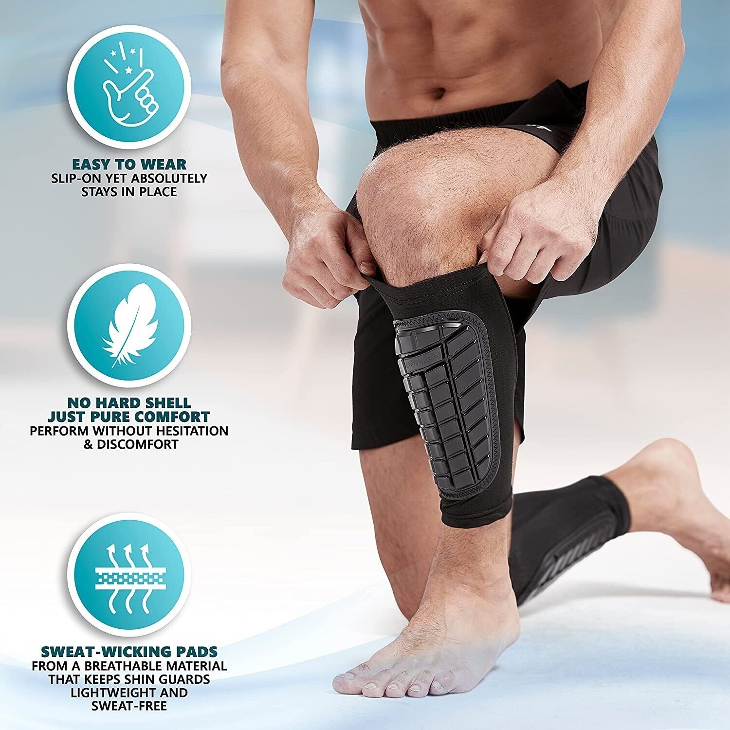 Football Shin Guard Extreme pour les jeux de football Débutant, Course, Jogging, Cyclisme, Mise en forme