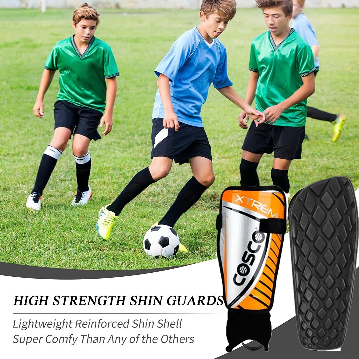 Football Shin Guard Extreme pour les jeux de football Débutant, Course, Jogging, Cyclisme, Mise en forme