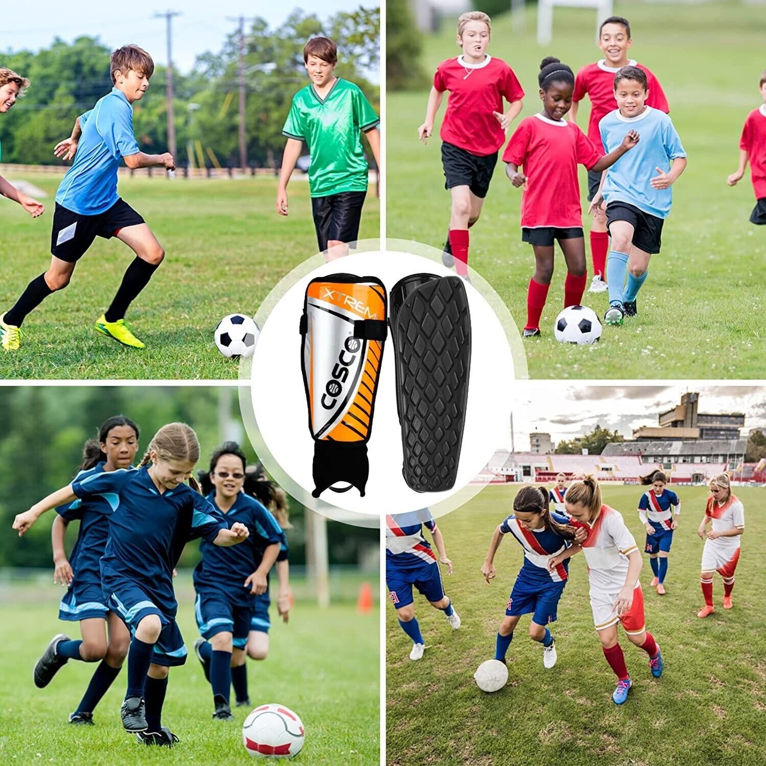 Football Shin Guard Extreme pour les jeux de football Débutant, Course, Jogging, Cyclisme, Mise en forme