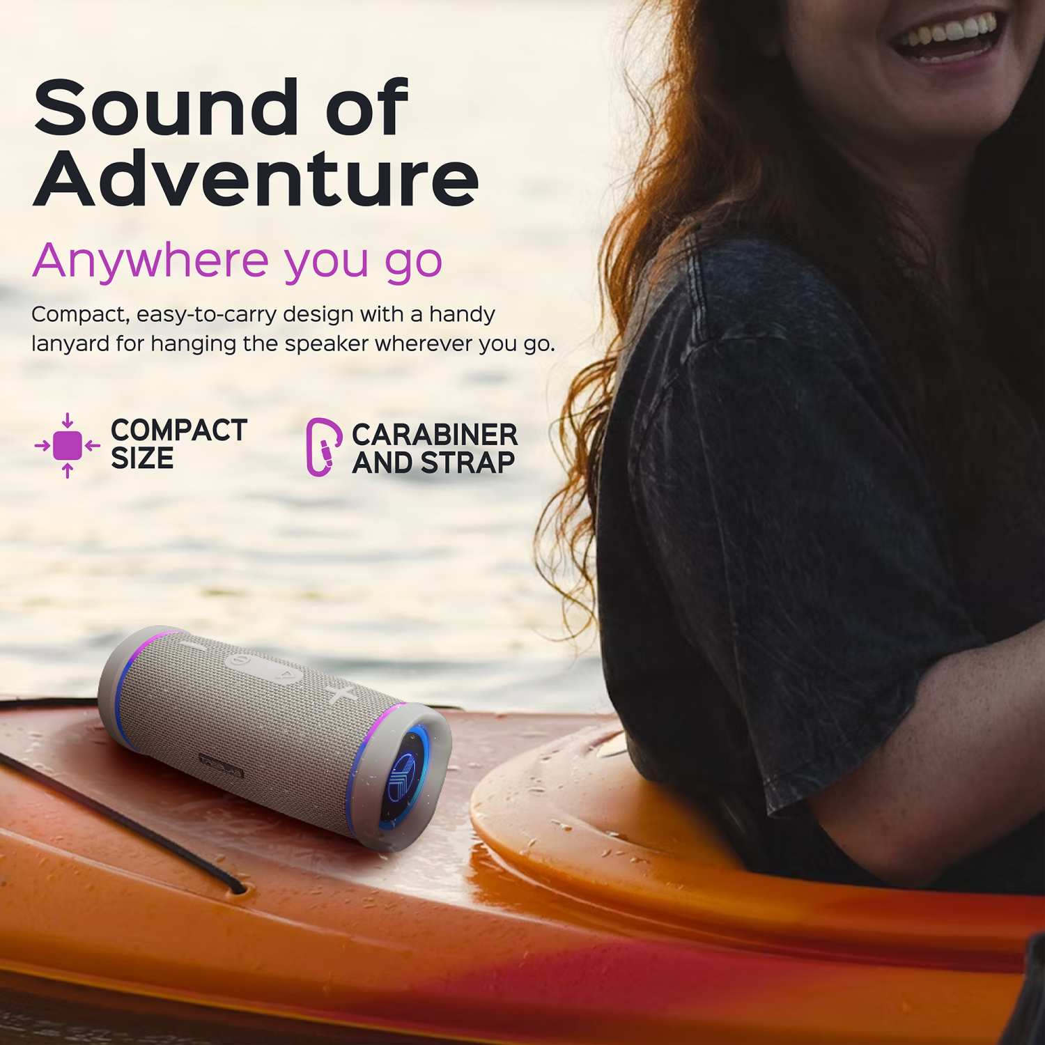 TREBLAB HD77 Bluetooth Speaker - Powerful 360° Sound with Impactful Bass, 30W Portable Wireless Audio, 20H Battery, IPX7 Waterproof, TWS Stereo